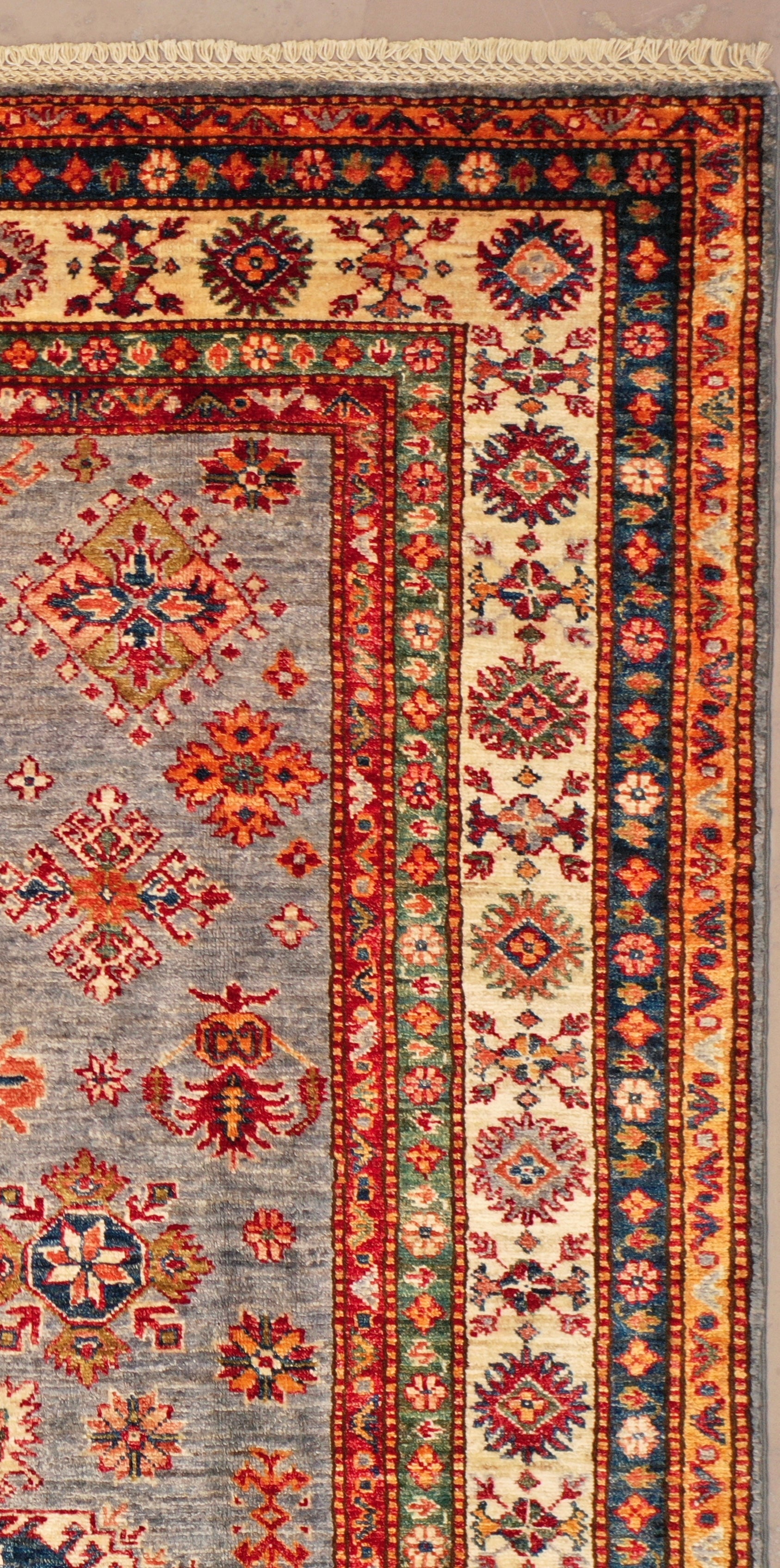 Beige Afghan Handmade — 2.57 x 1.57