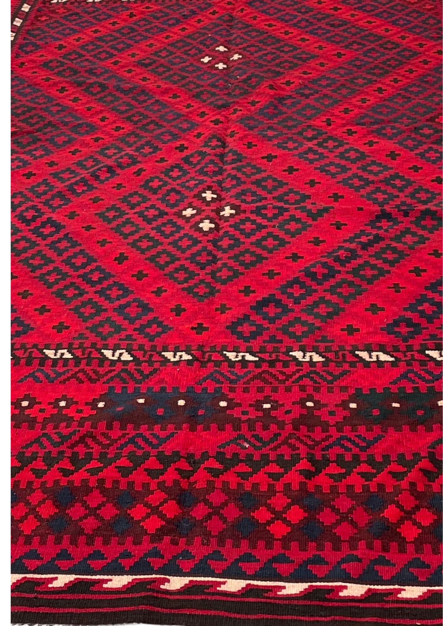 Red Afghan Kilim — 3.30 x 2.50