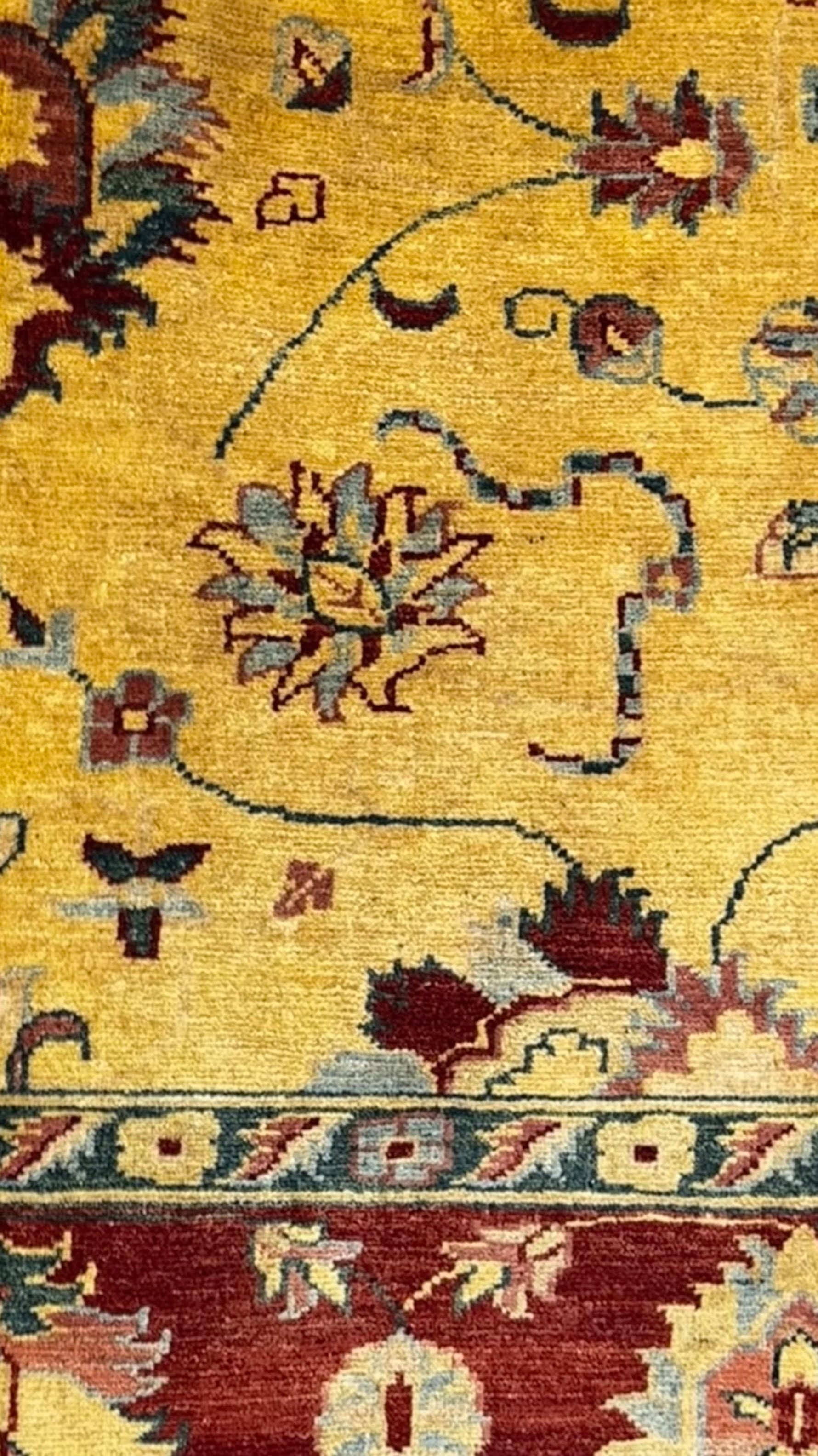 Handmade Chobi zeiglar yellow rug 231x190cm