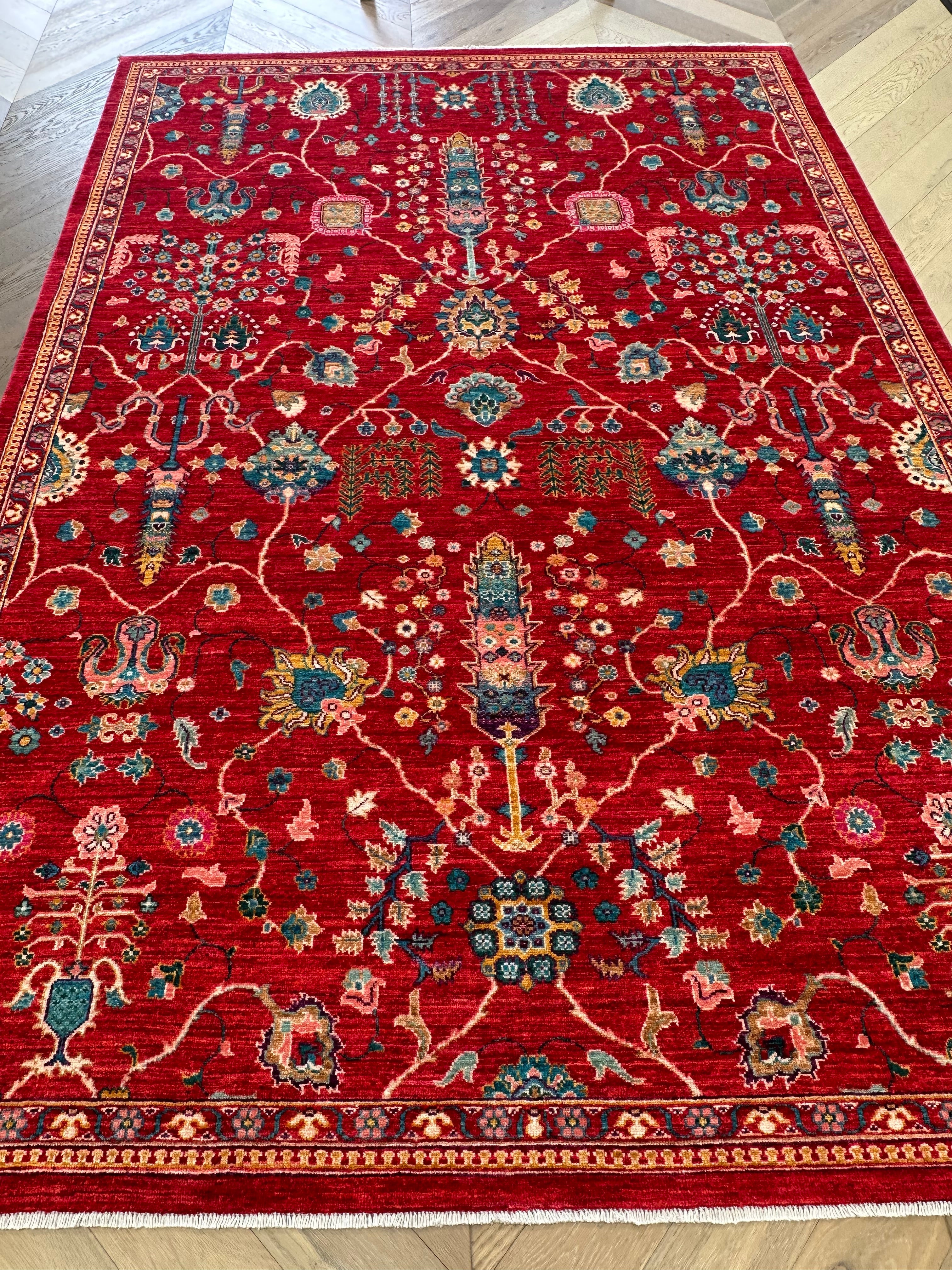 Afghan handmade rug,Chobi. Size:282x199 cm