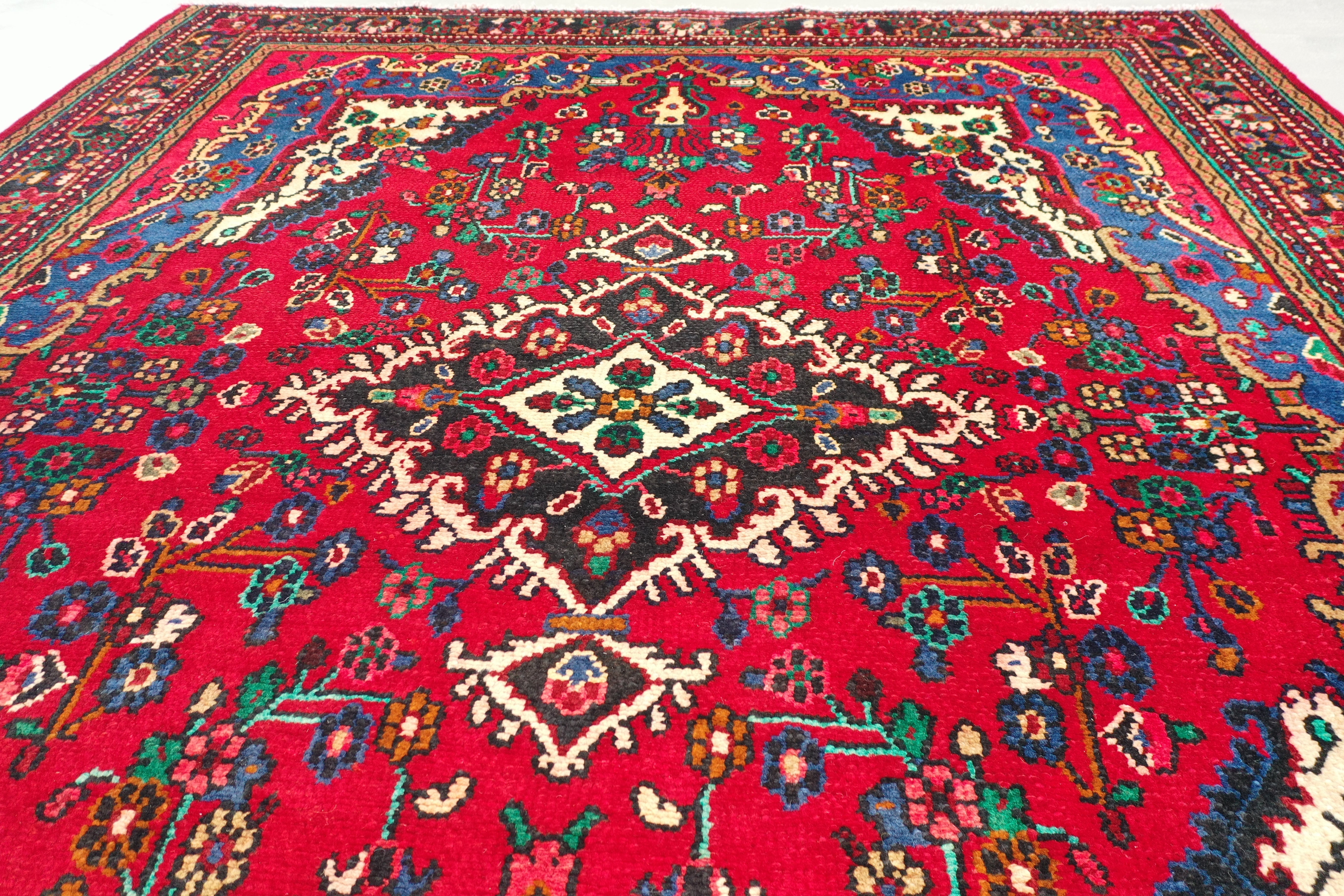 Red Afghan Handmade — 2.92 x 2.17