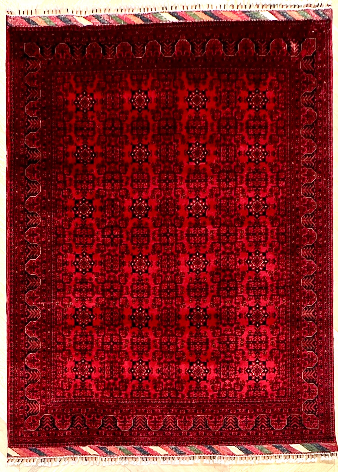 Grey Afghan Handmade — 2.32 x 1.71
