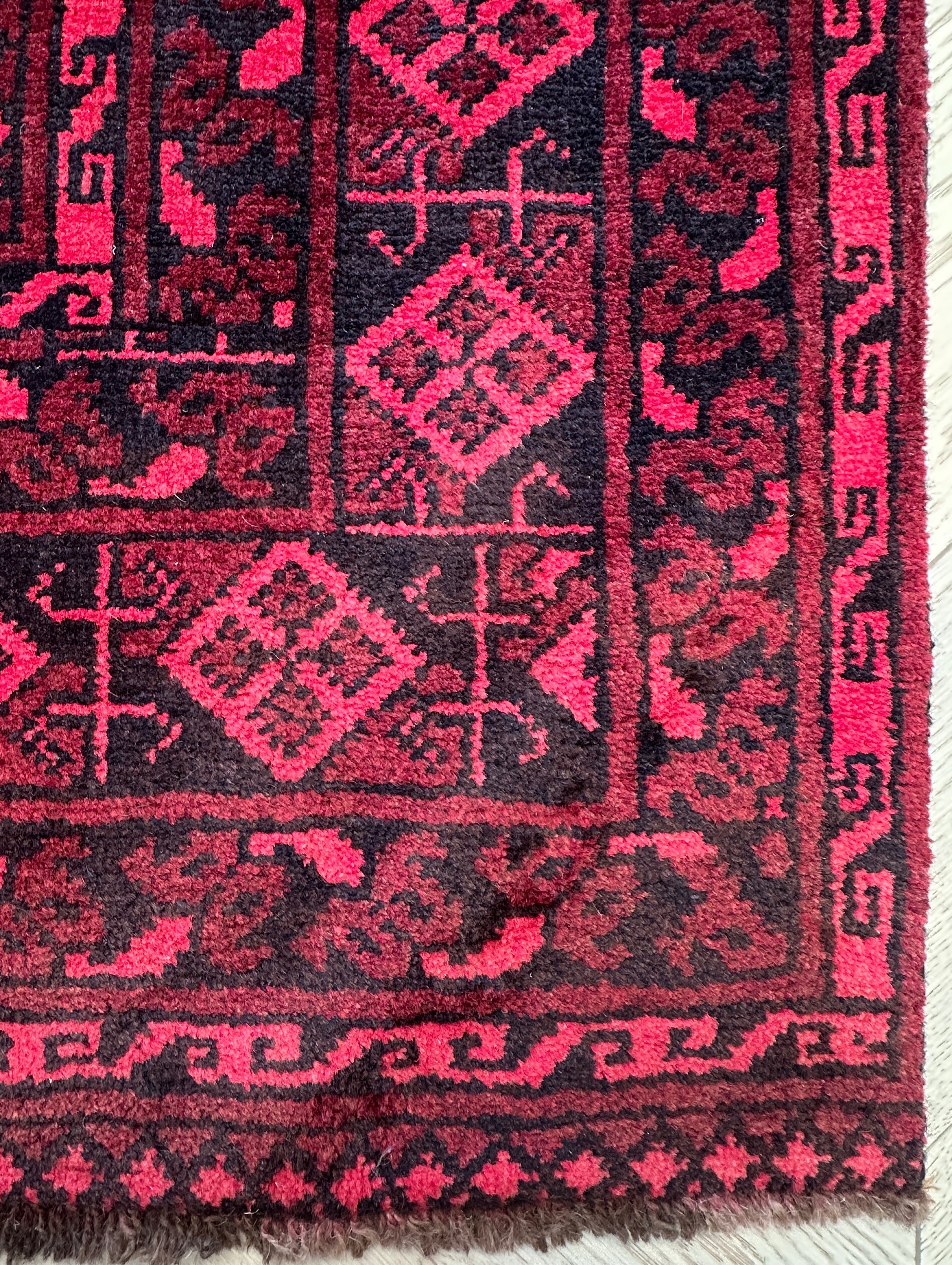 Red Afghan Handmade — 2.63 x 1.87