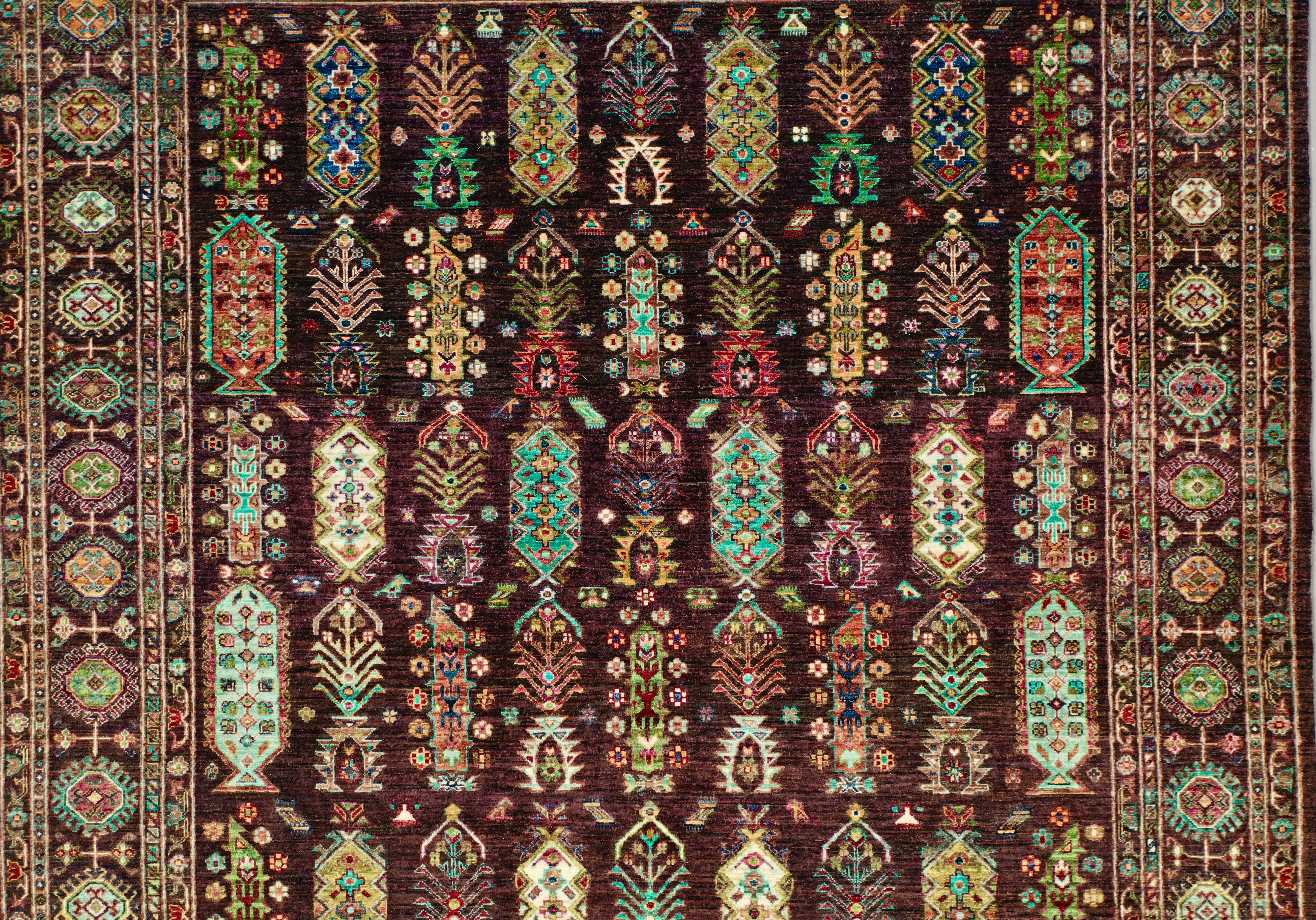 Brown Chobi Afghan Handmade — 2.91 x 2.37