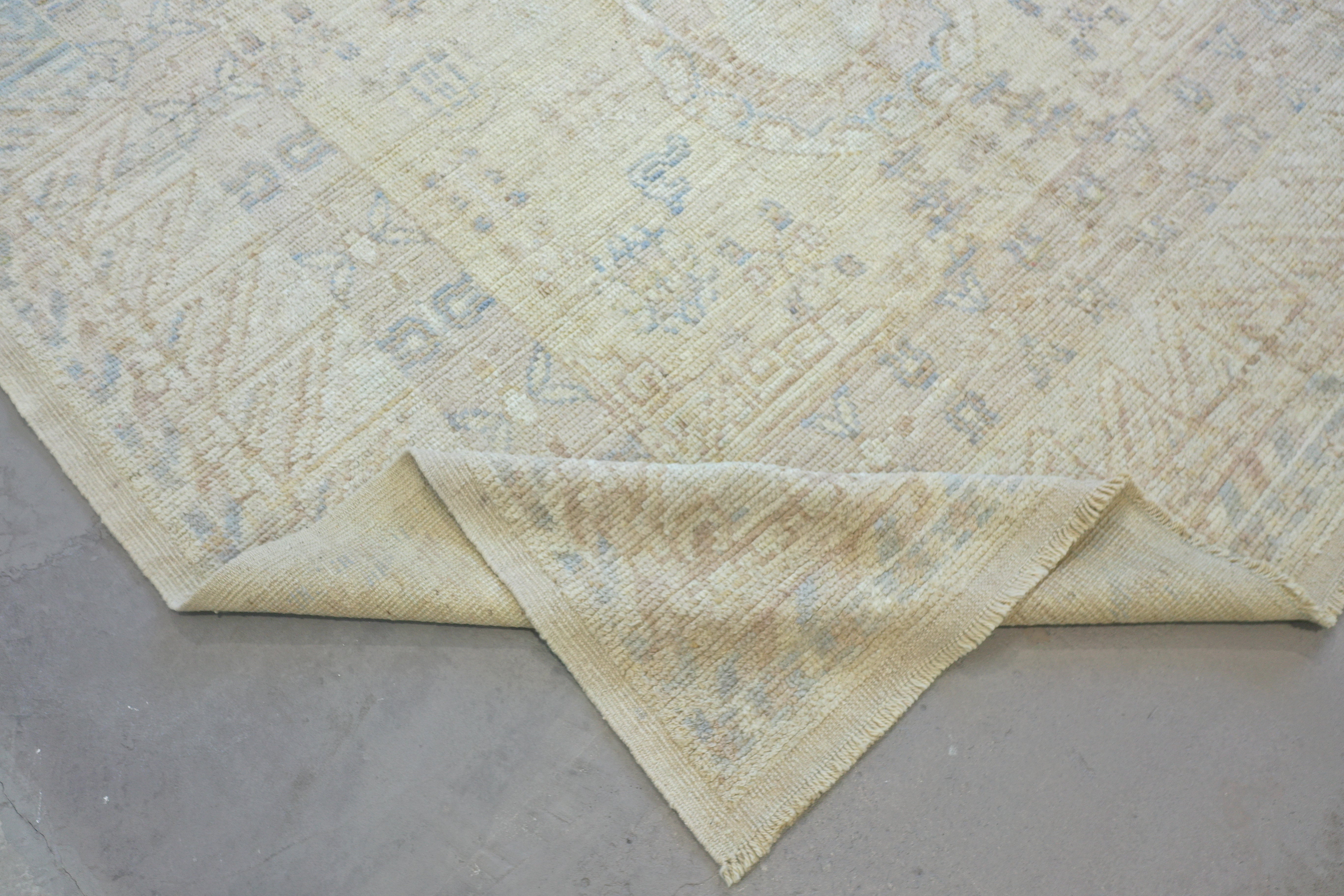 Beige Afghan Handmade — 3.88 x 2.84