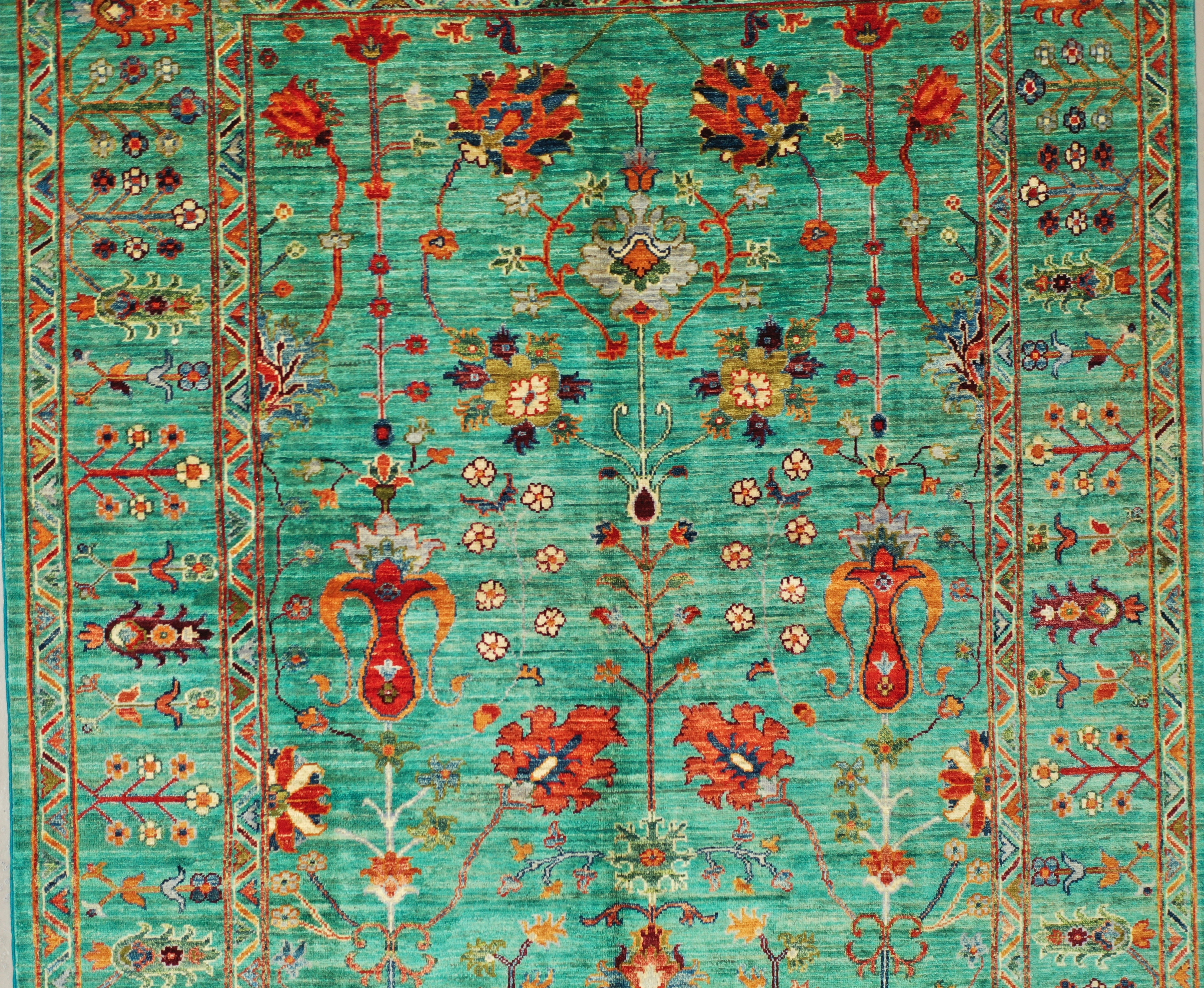 Turquoise Afghan Chobi rug 178x249cm
