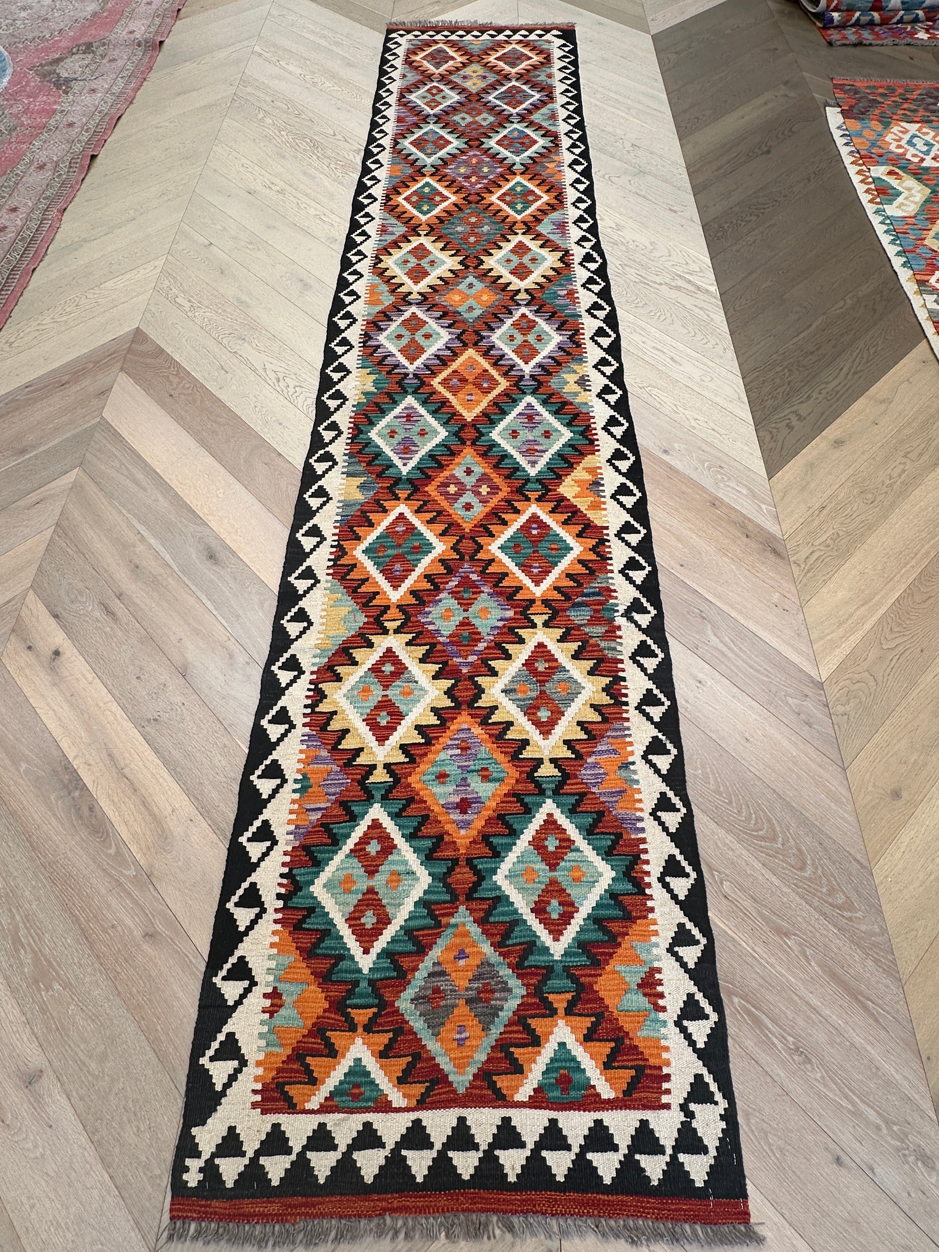 Afghan Kilim — 3.93 x 0.80