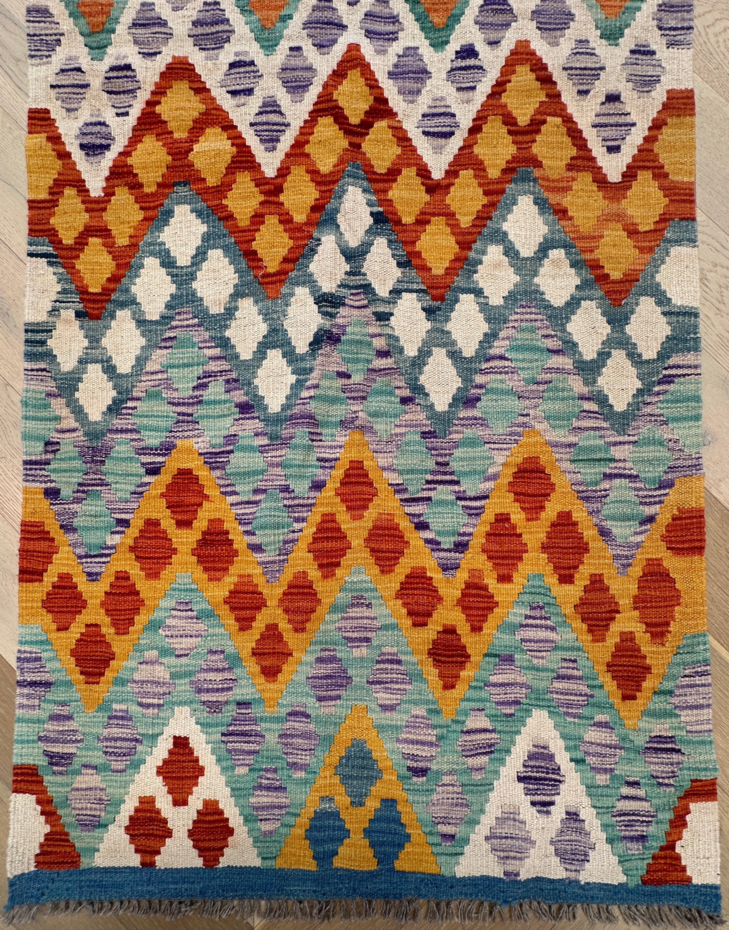 Afghan Kilim — 4.02 x 0.87