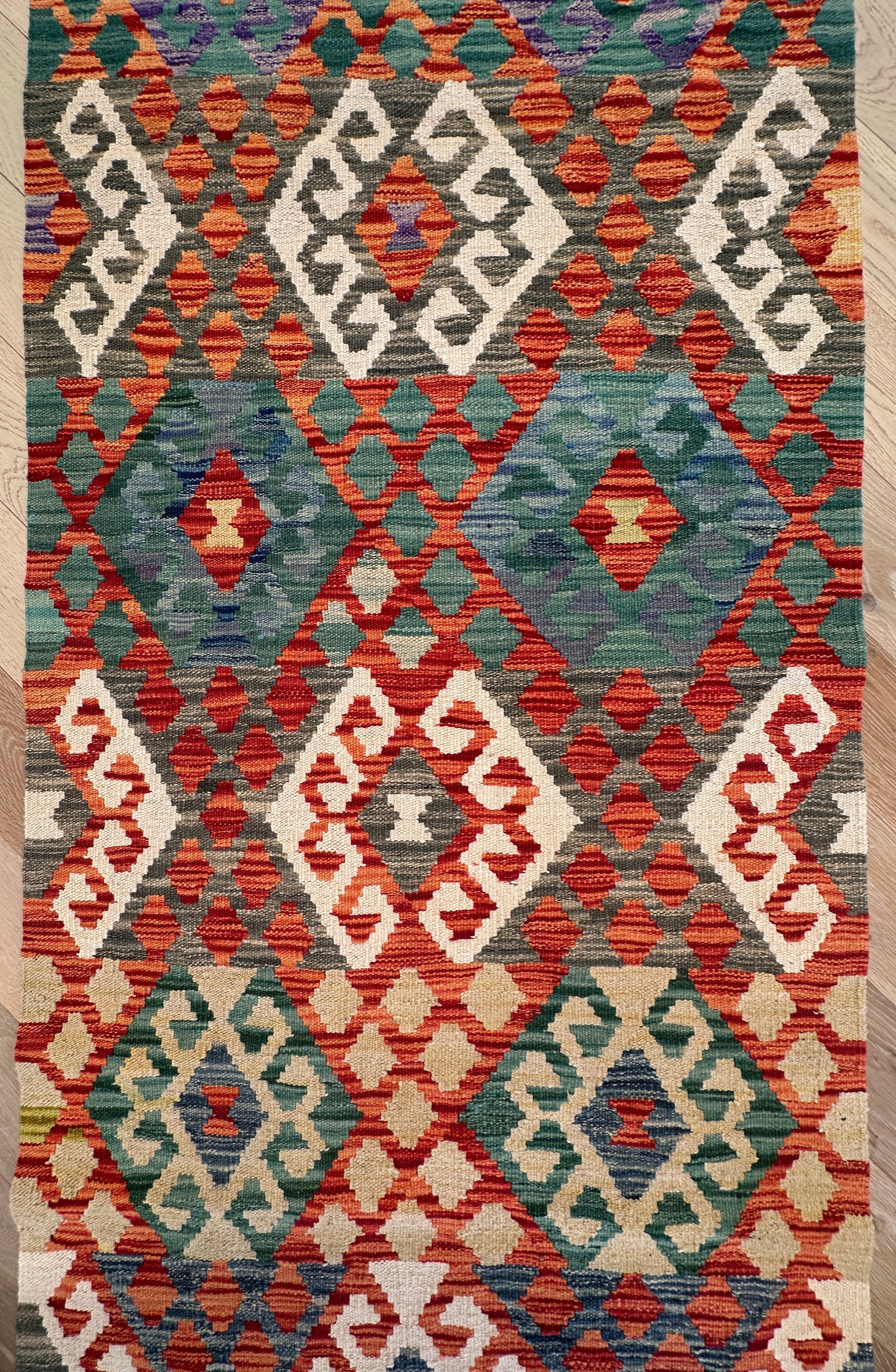 Afghan Kilim — 3.84 x 0.86