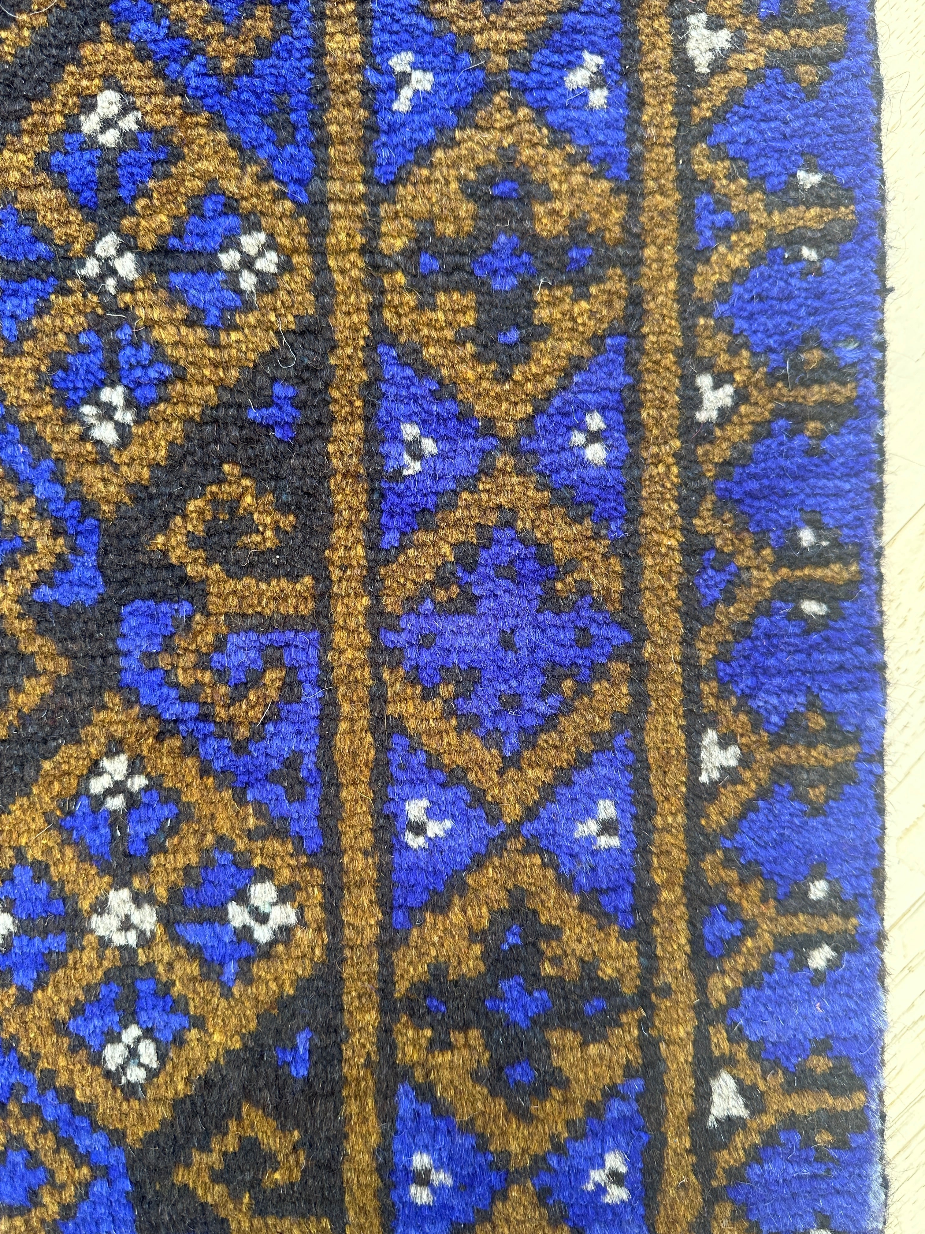 Blue Chobi Afghan Handmade — 1.95 x 1.55