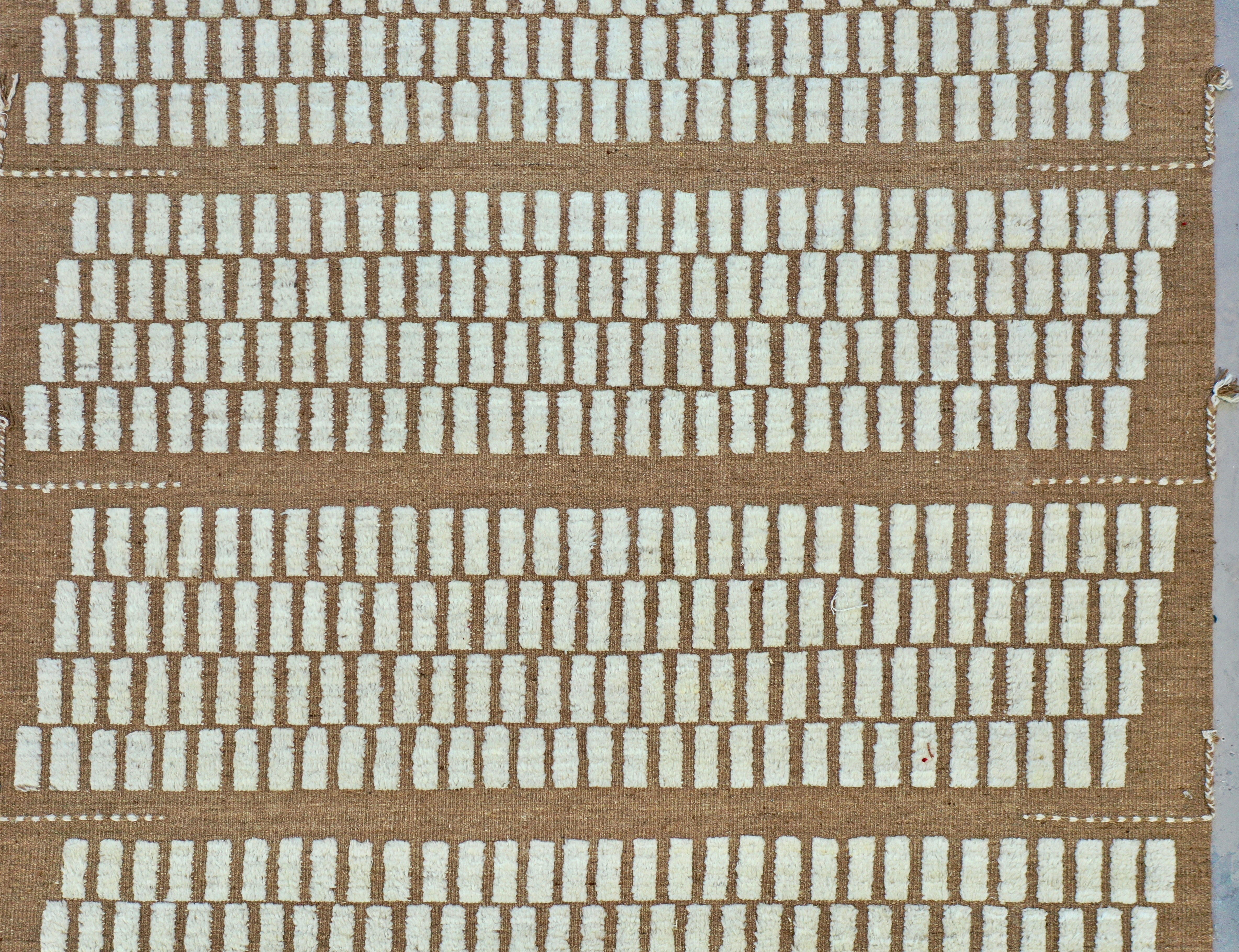 Beige Afghan Handmade — 3.57 x 2.70
