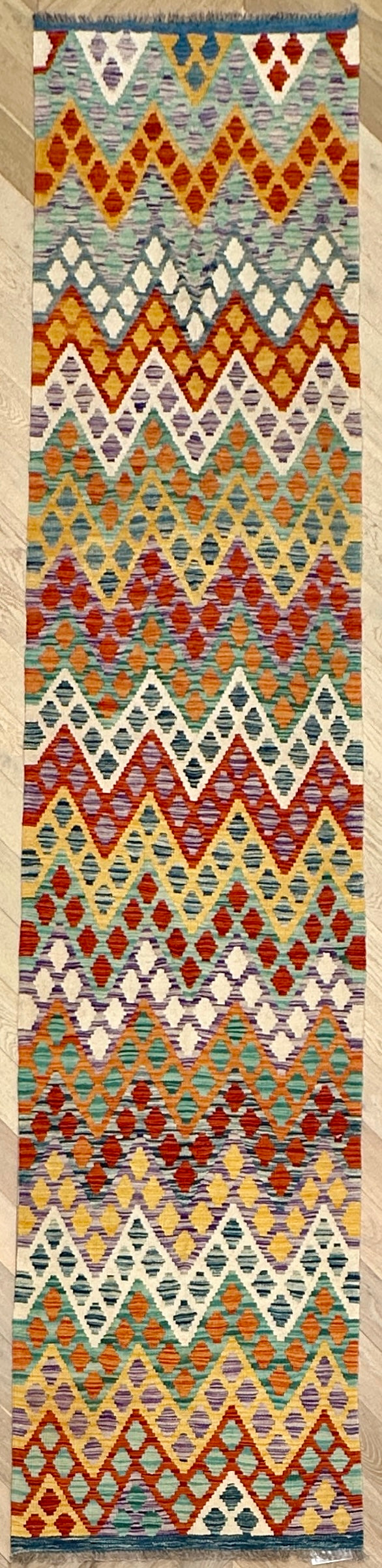 Afghan Kilim — 4.02 x 0.87