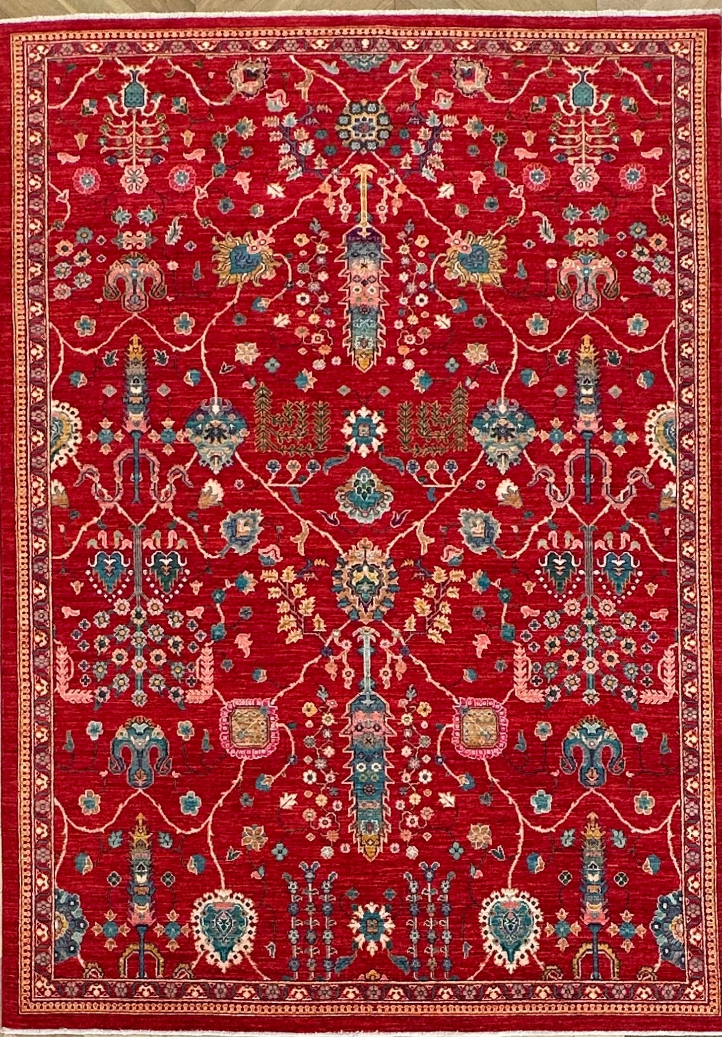 Afghan handmade rug,Chobi. Size:282x199 cm