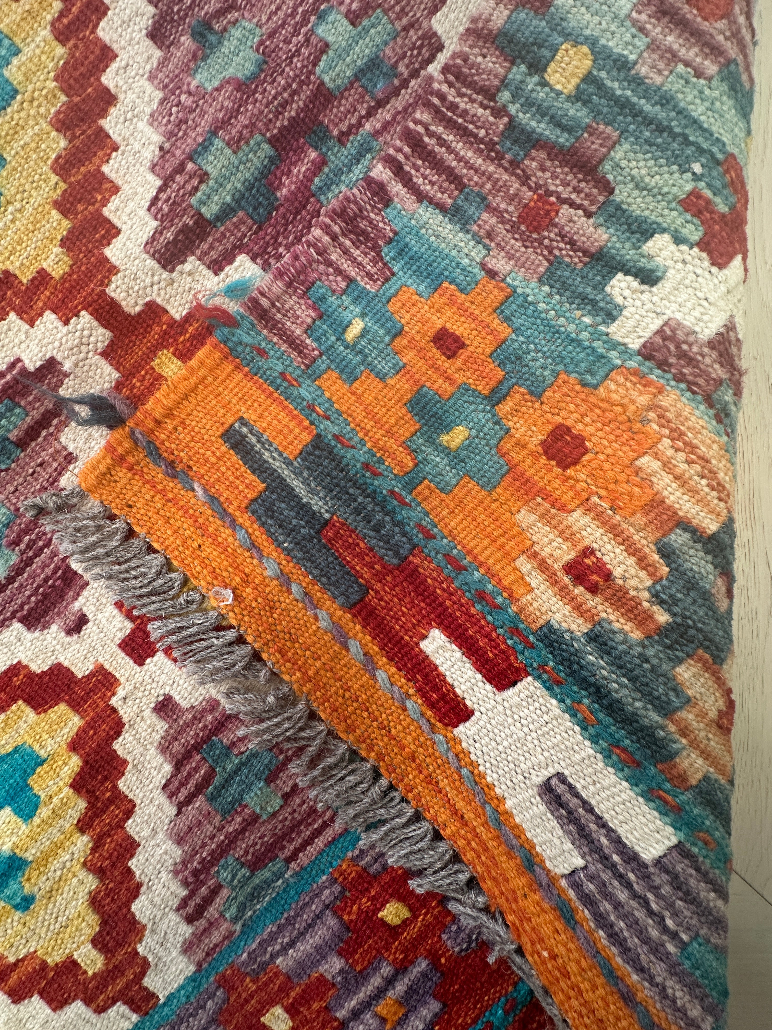 Afghan Kilim — 2.87 x 0.86