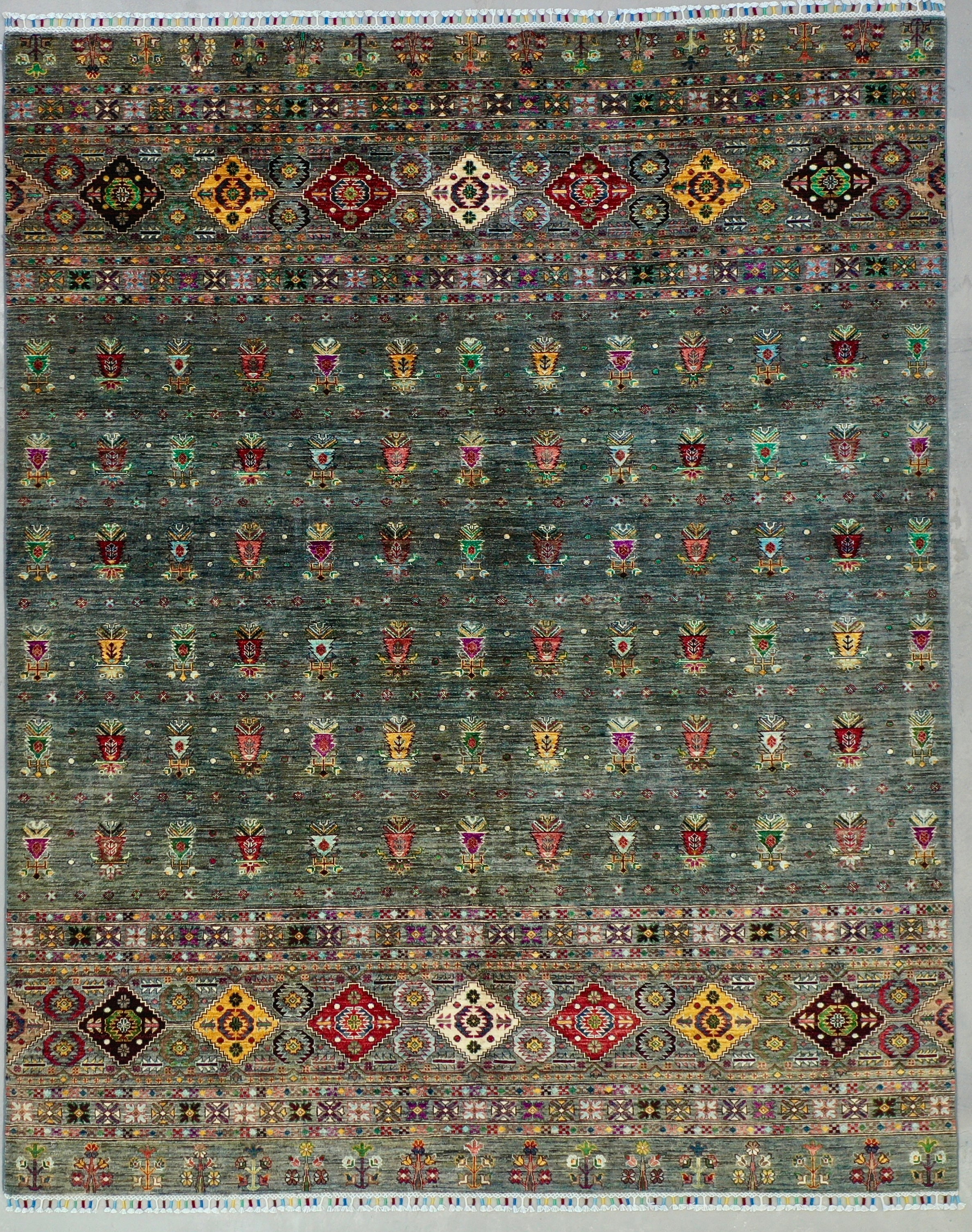 Green forest chobi rug 303x246cm