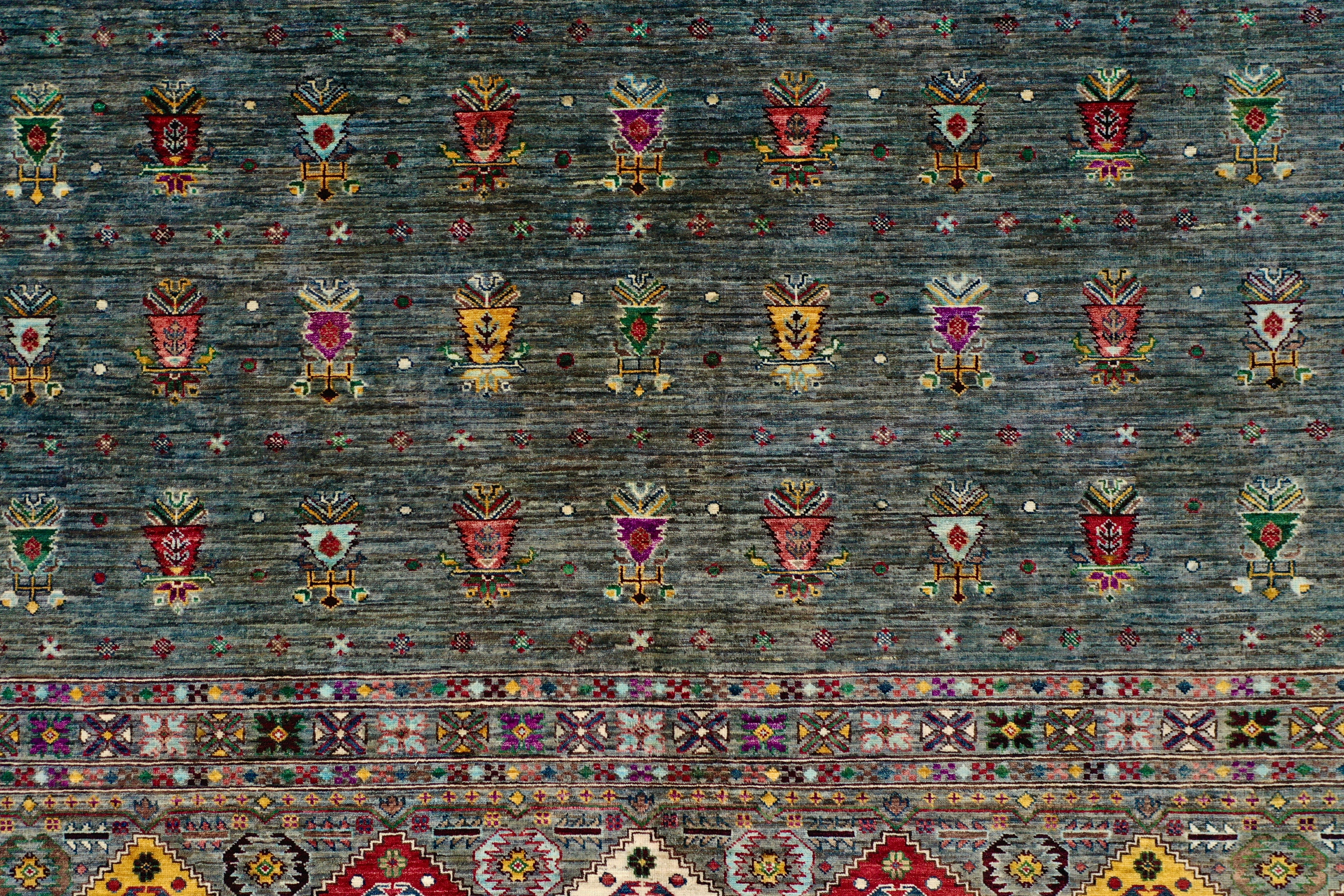 Green forest chobi rug 303x246cm