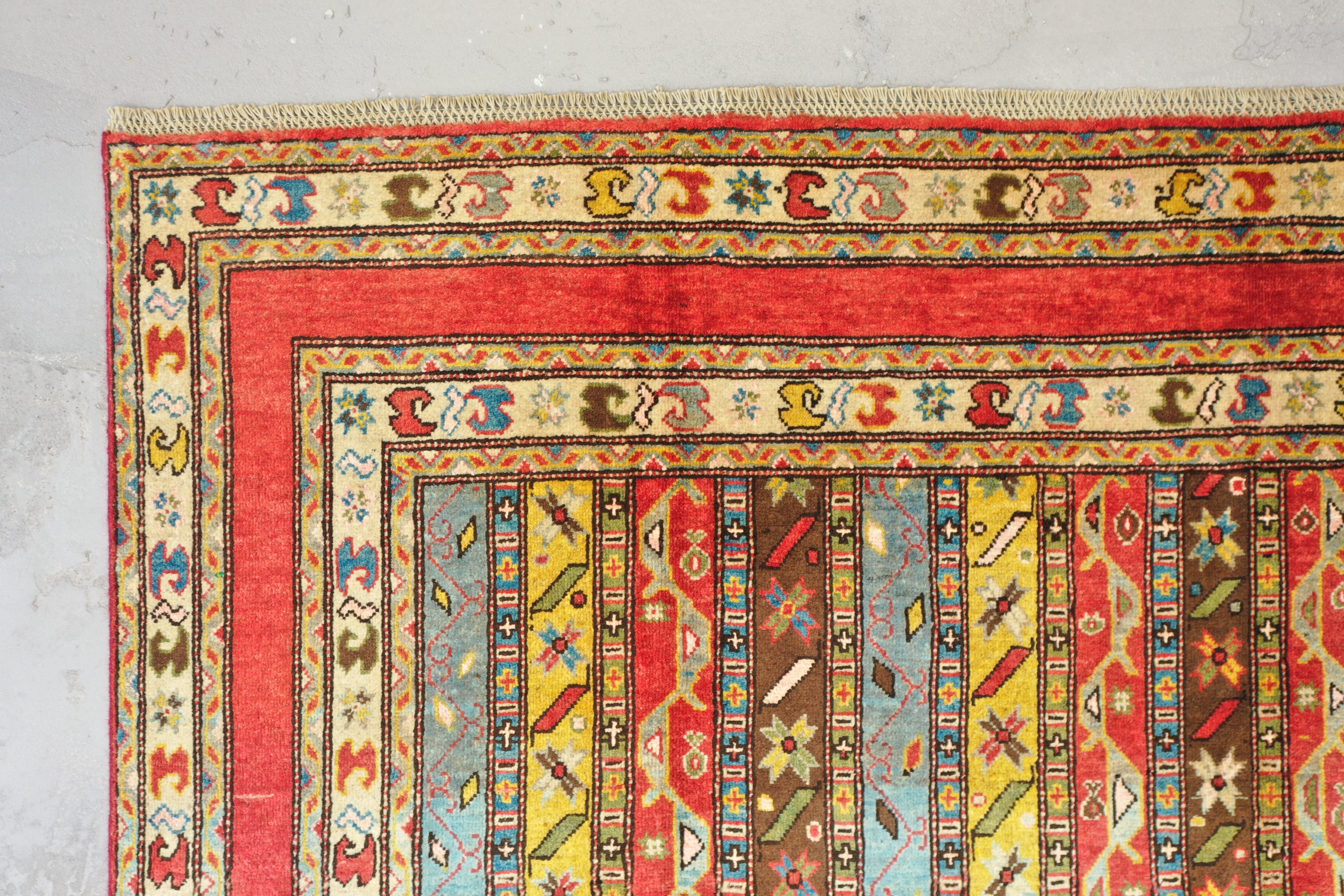 Red Afghan Handmade — 2.95 x 2.45