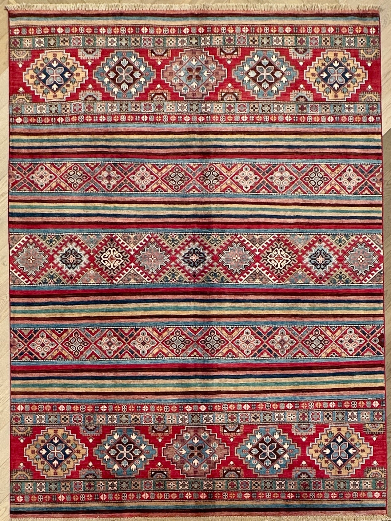 Afghan handmade rug,Chobi . Size: 252x178 cm