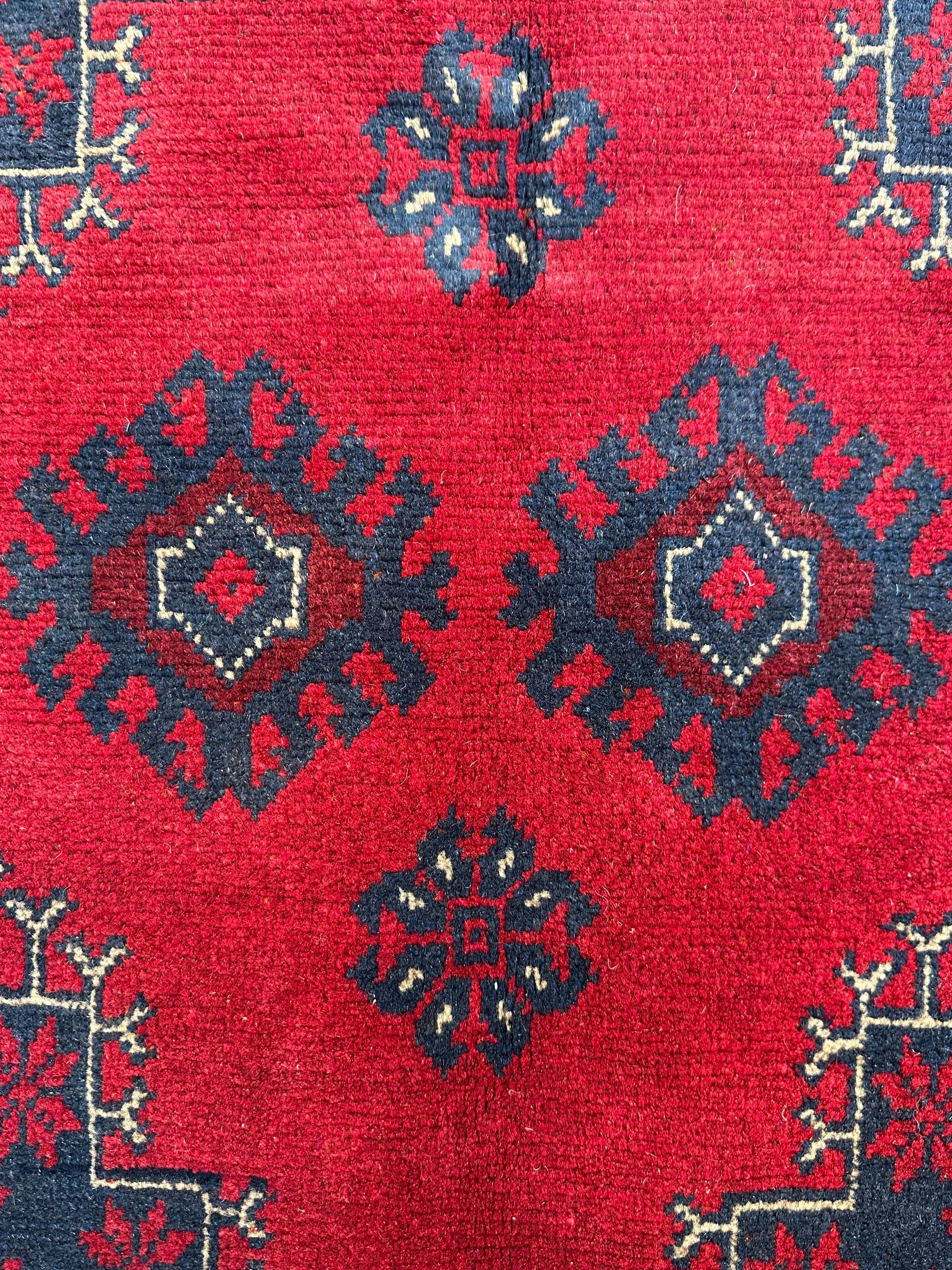 Red Afghan Handmade — 1.92 x 1.28
