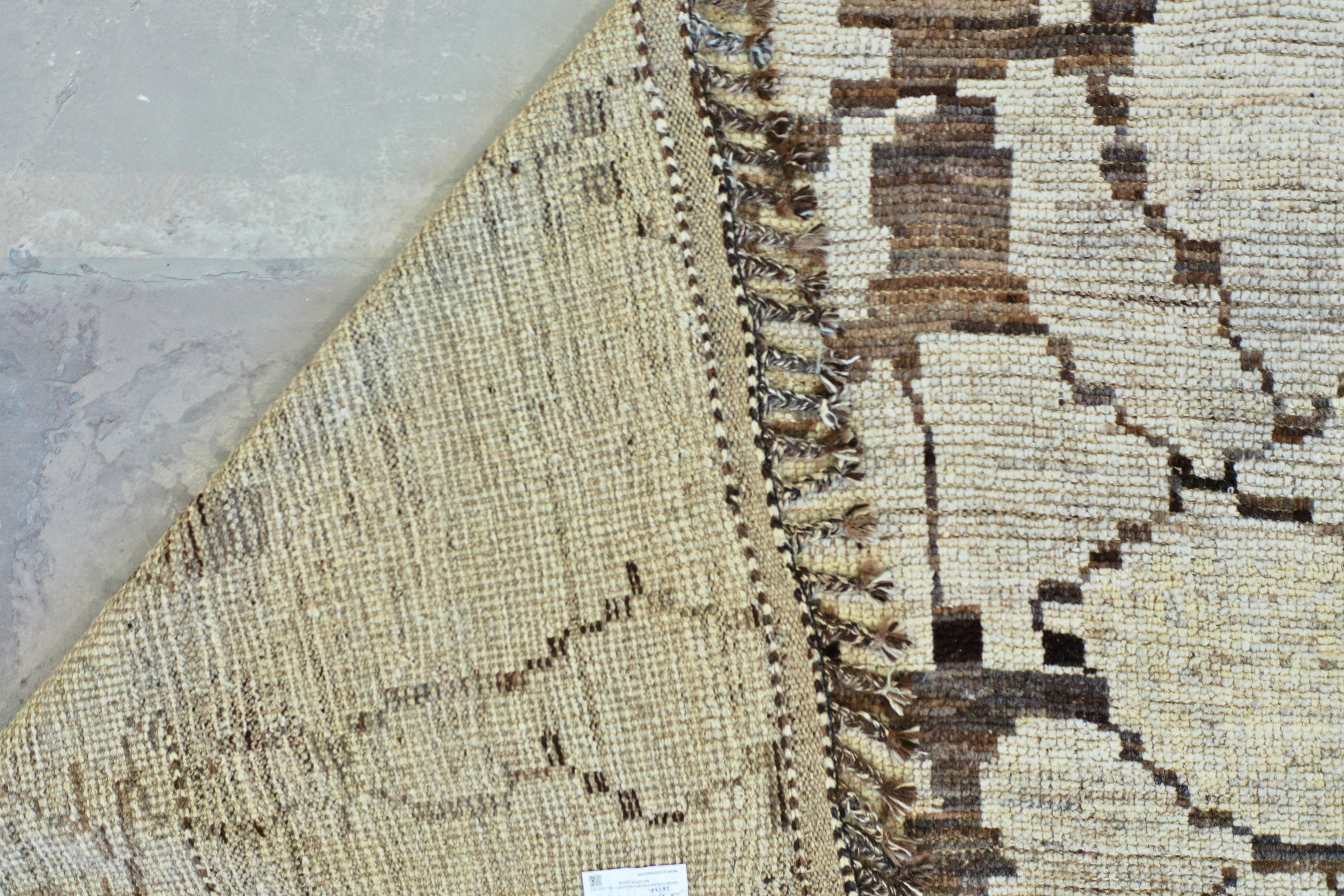 Beige Afghan Handmade — 3.57 x 2.70