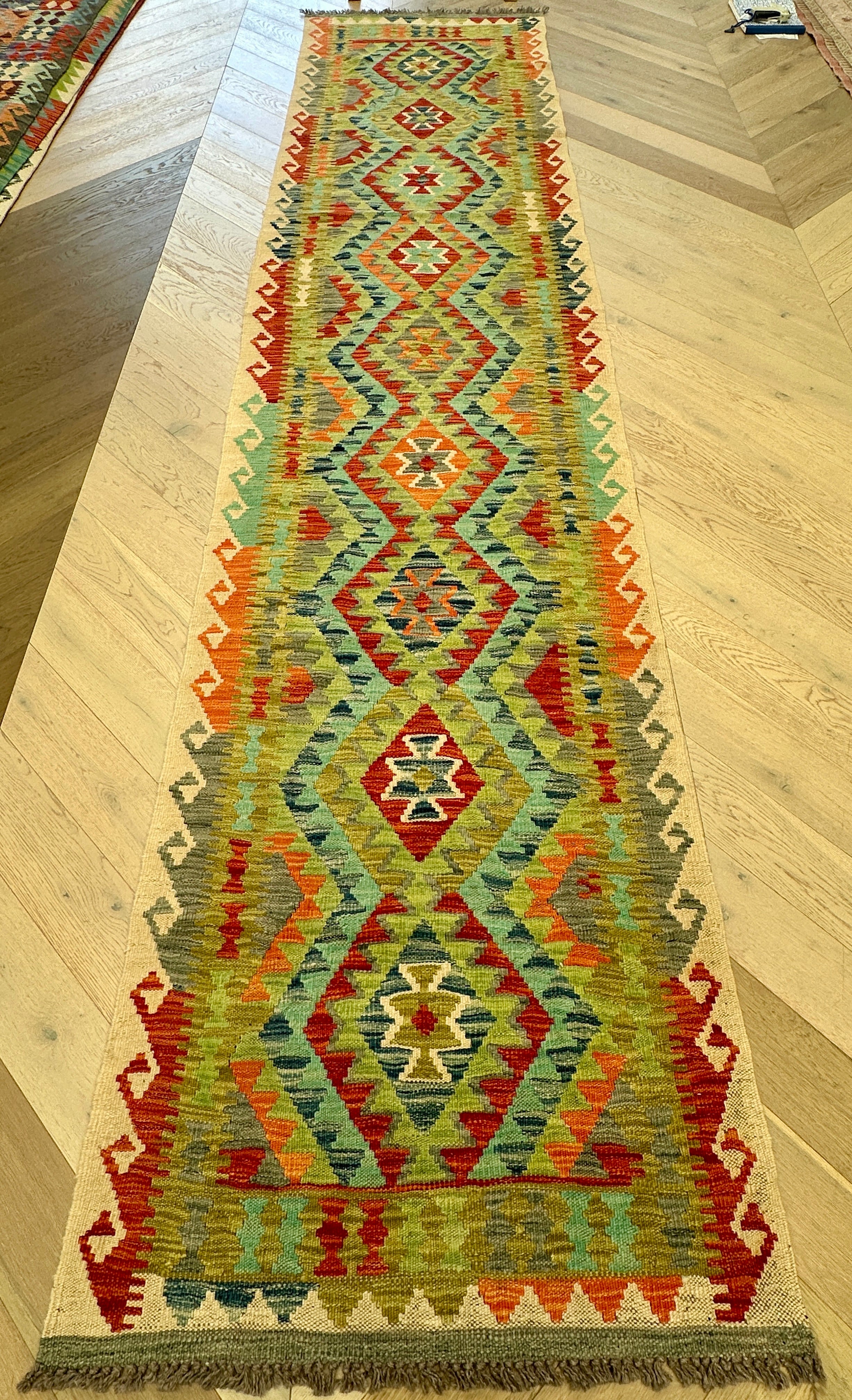 Afghan Kilim — 3.87 x 0.86