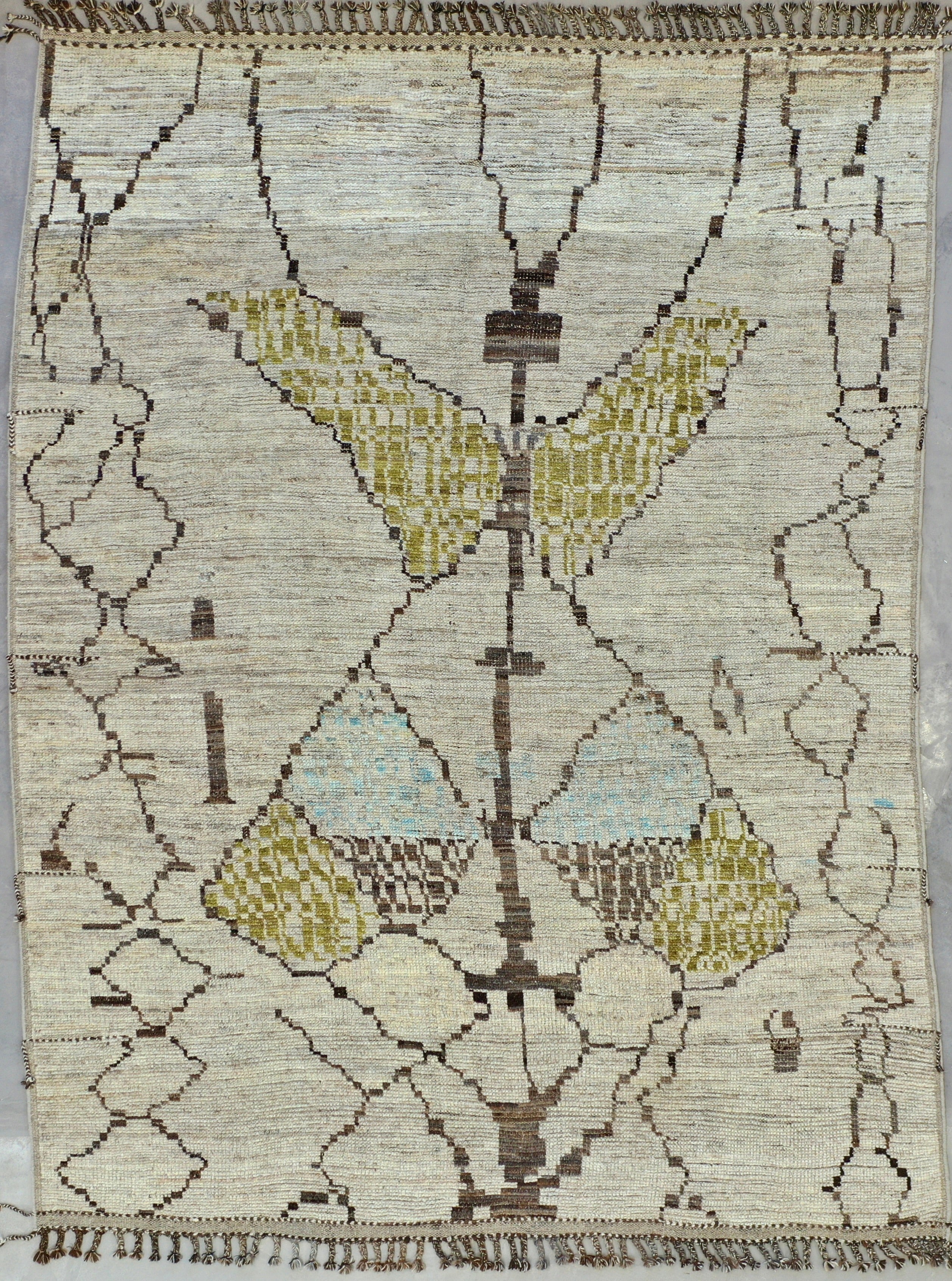 Beige Afghan Handmade — 3.57 x 2.70