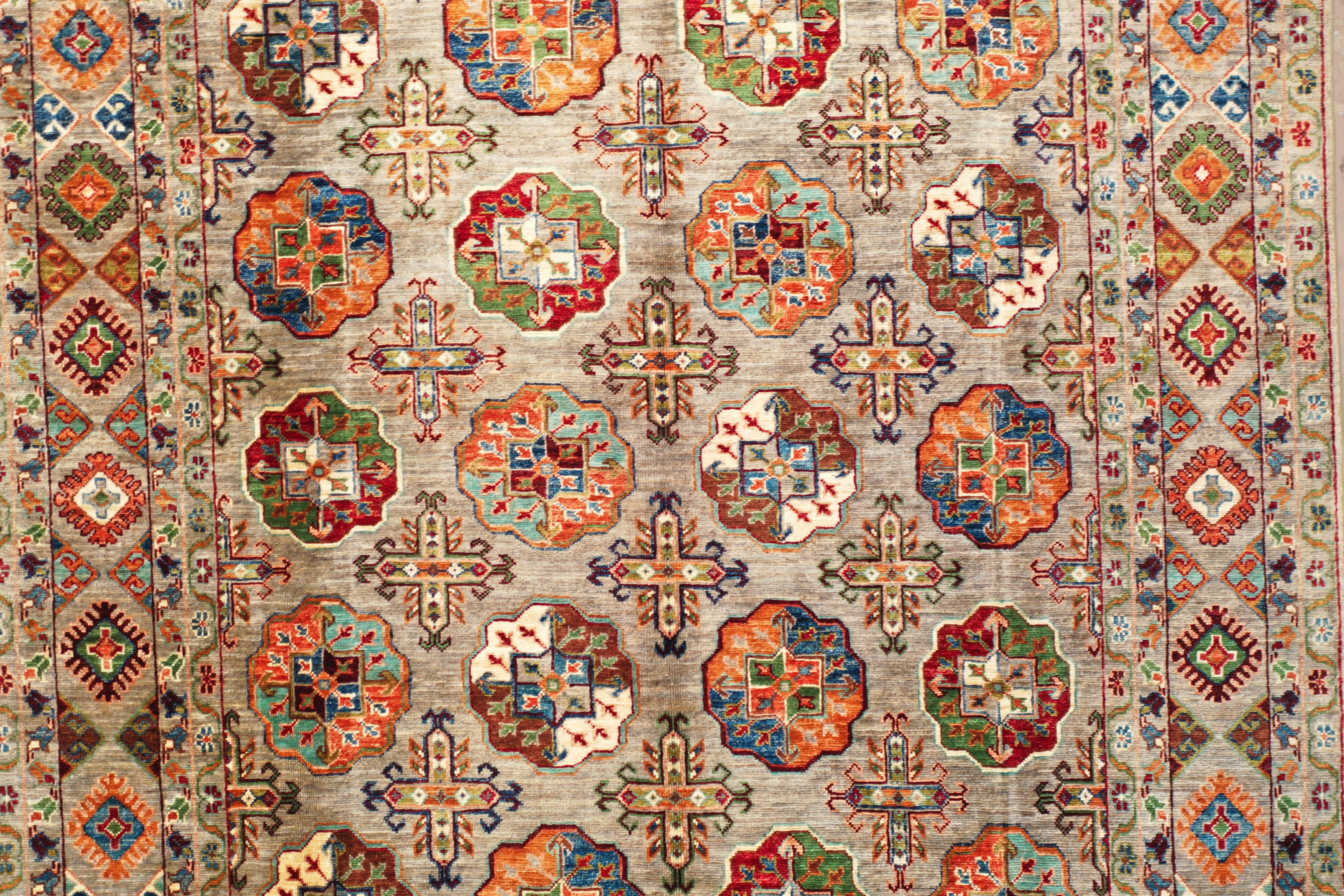 Grey Afghan Chobi rug 232x172