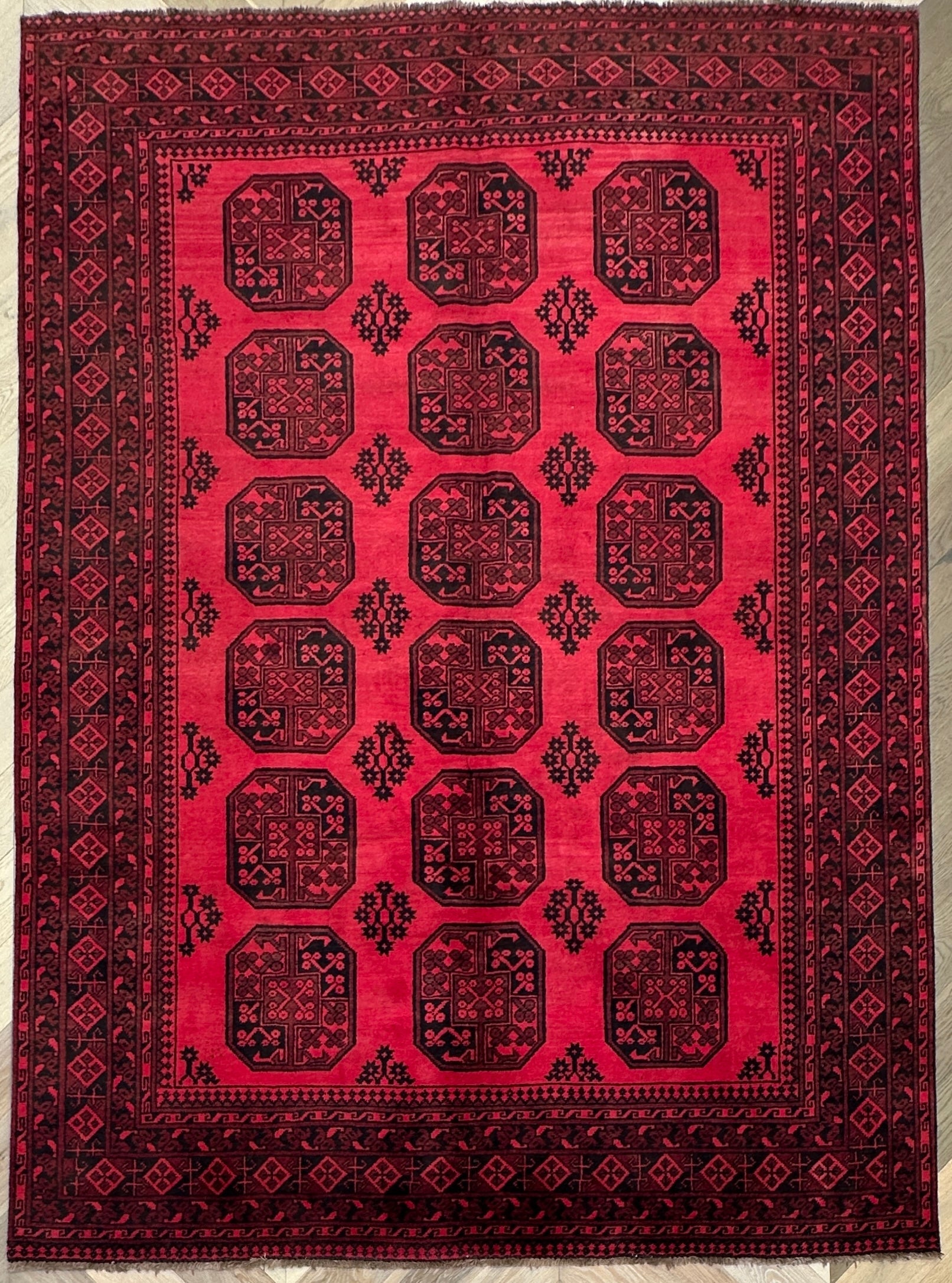 Red Afghan Handmade — 2.63 x 1.87