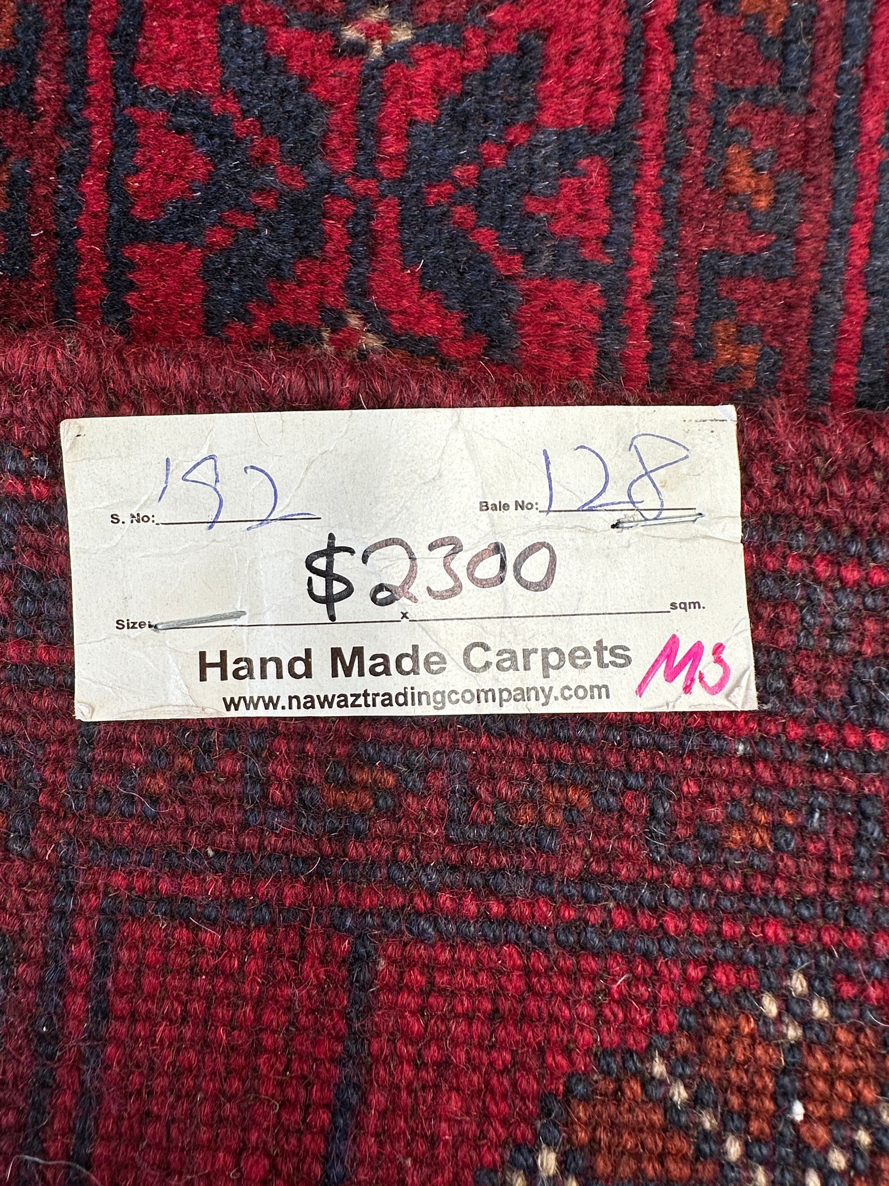 Red Afghan Handmade — 1.92 x 1.28