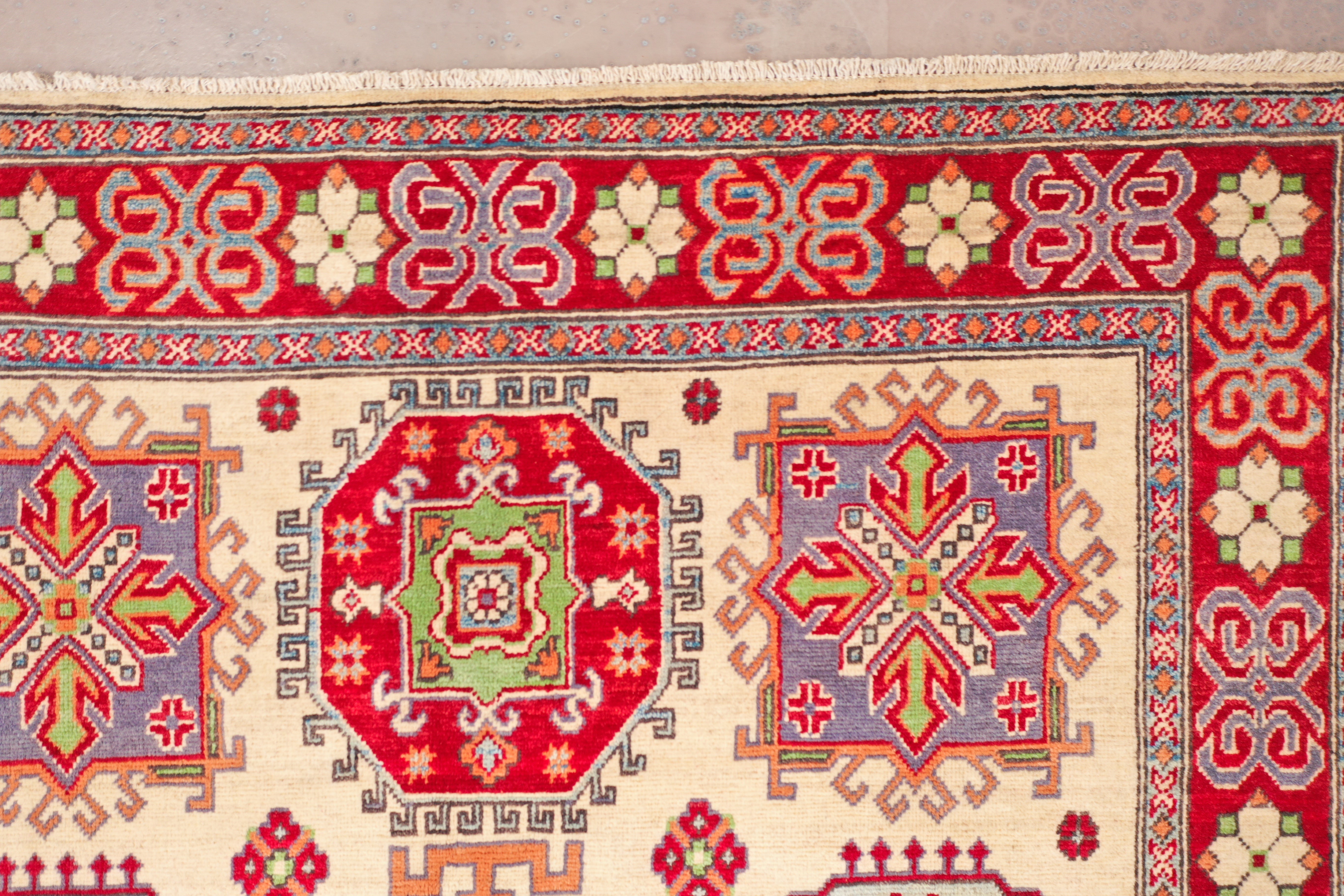 Red Afghan Handmade — 2.98 x 2.00
