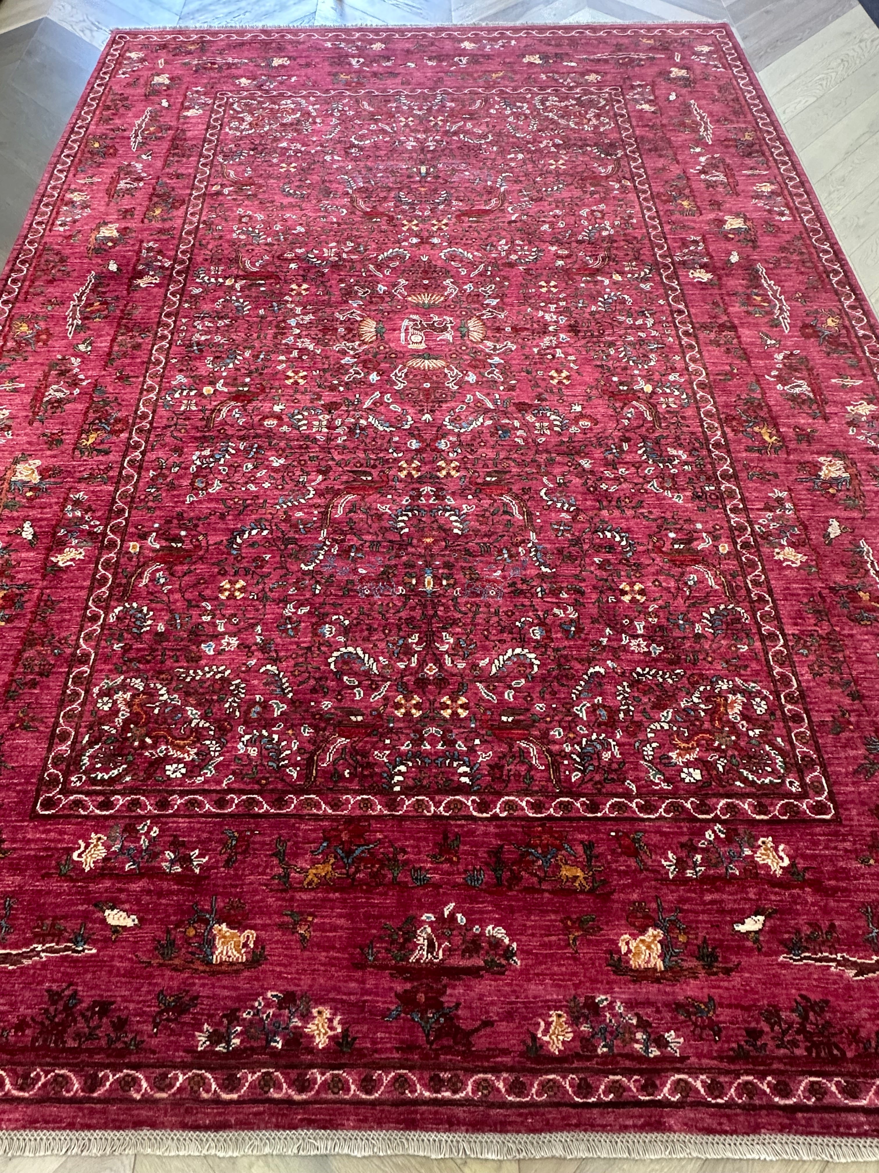 Afghan handmade rug,Chobi. Size:344x243cm