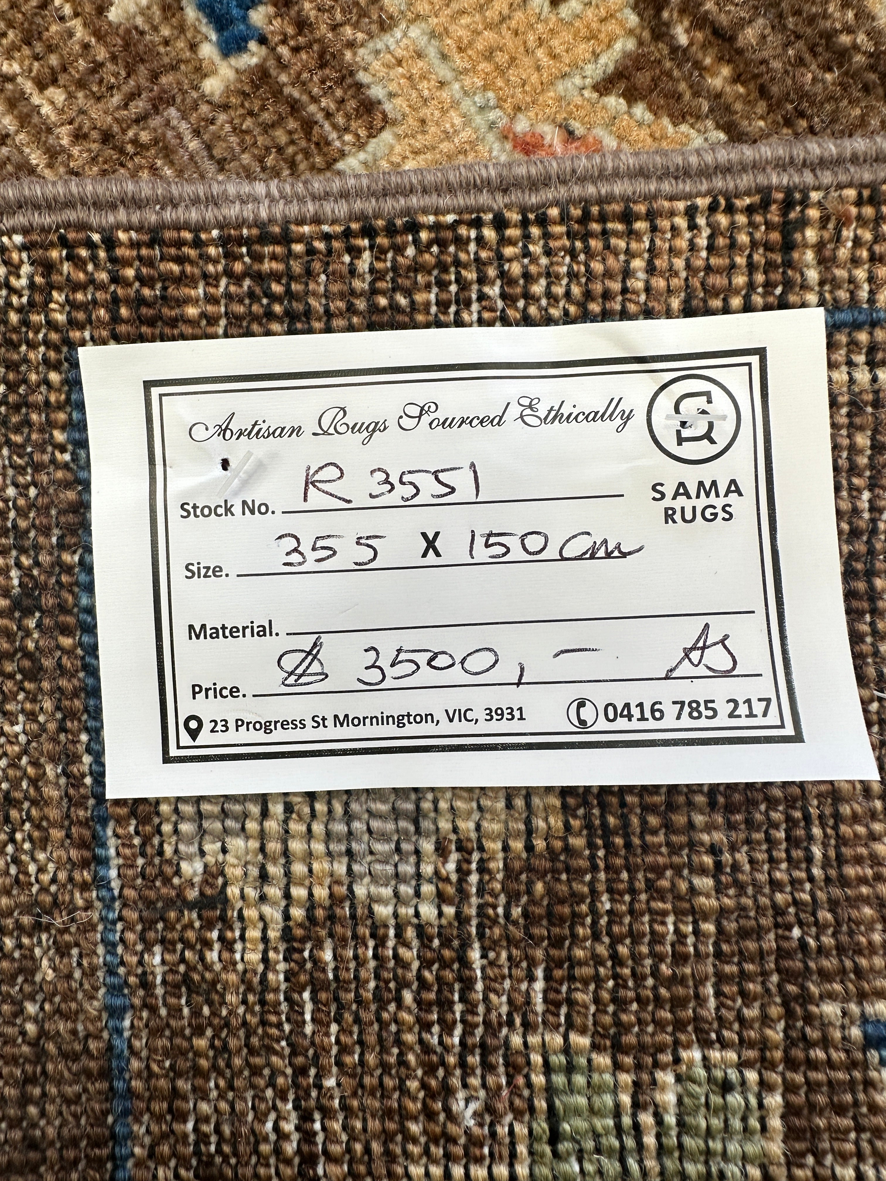 Chobi Afghan Handmade — 3.55 x 1.50