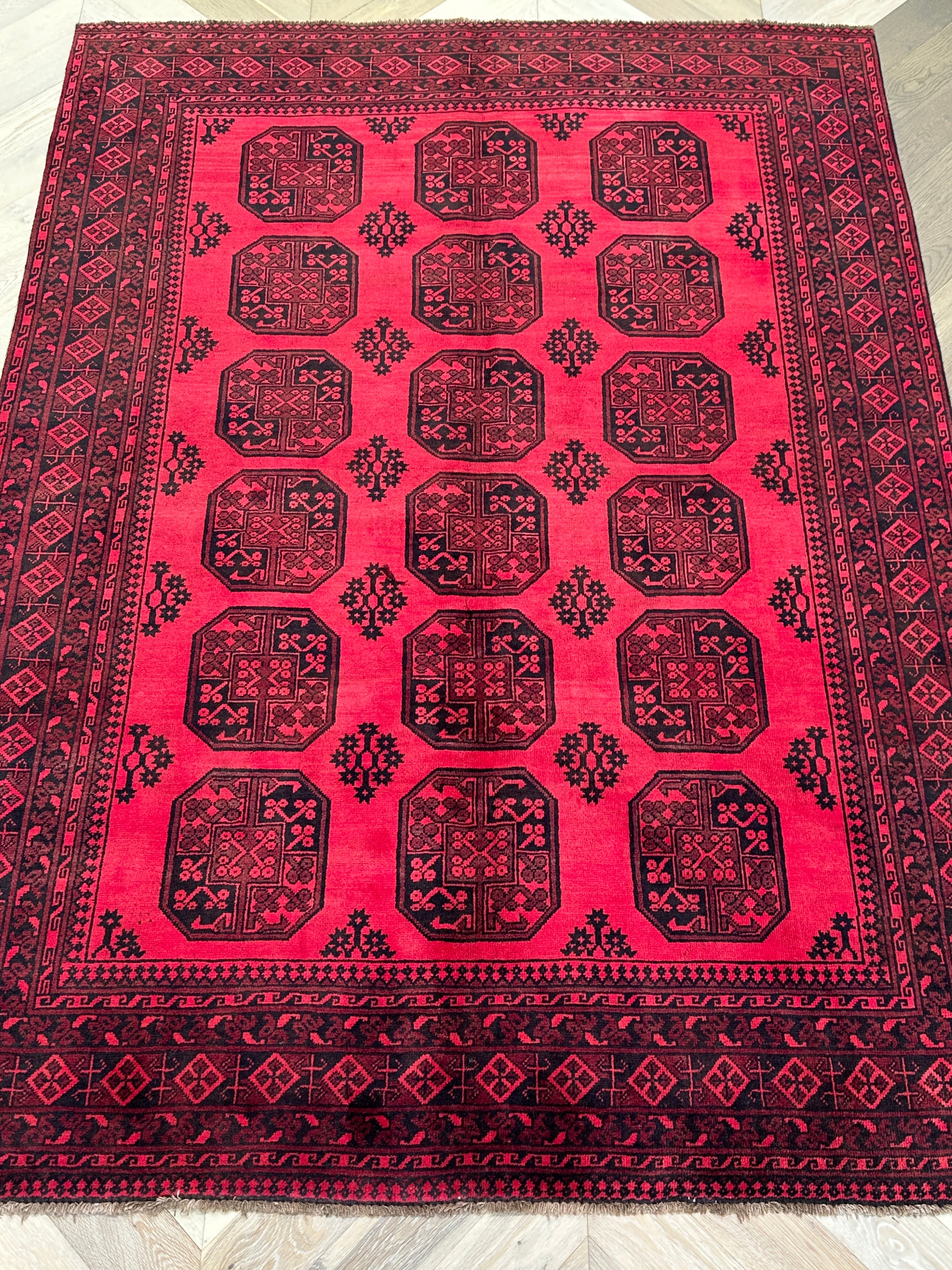 Red Afghan Handmade — 2.63 x 1.87