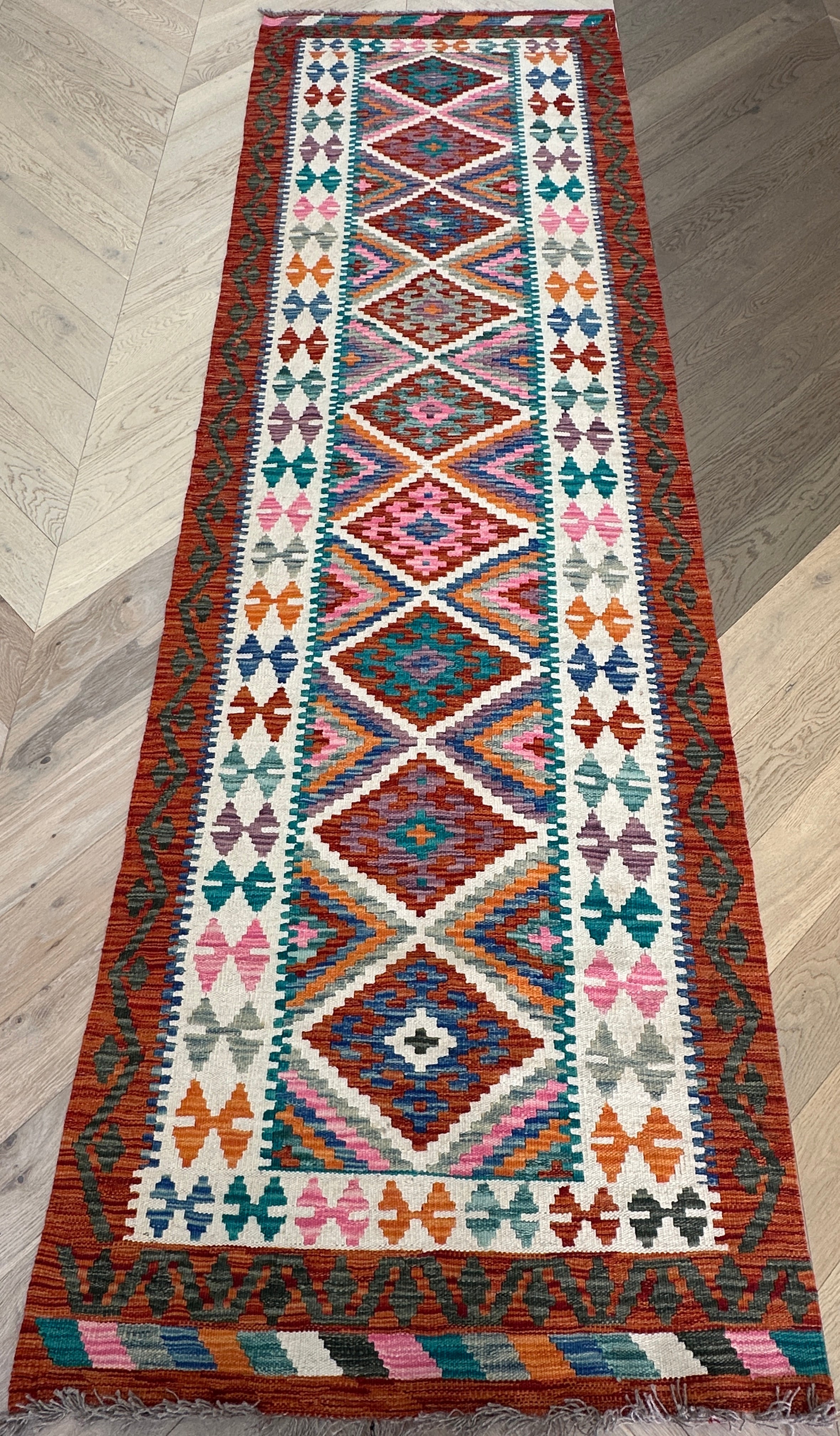 Afghan Kilim — 2.99 x 0.89