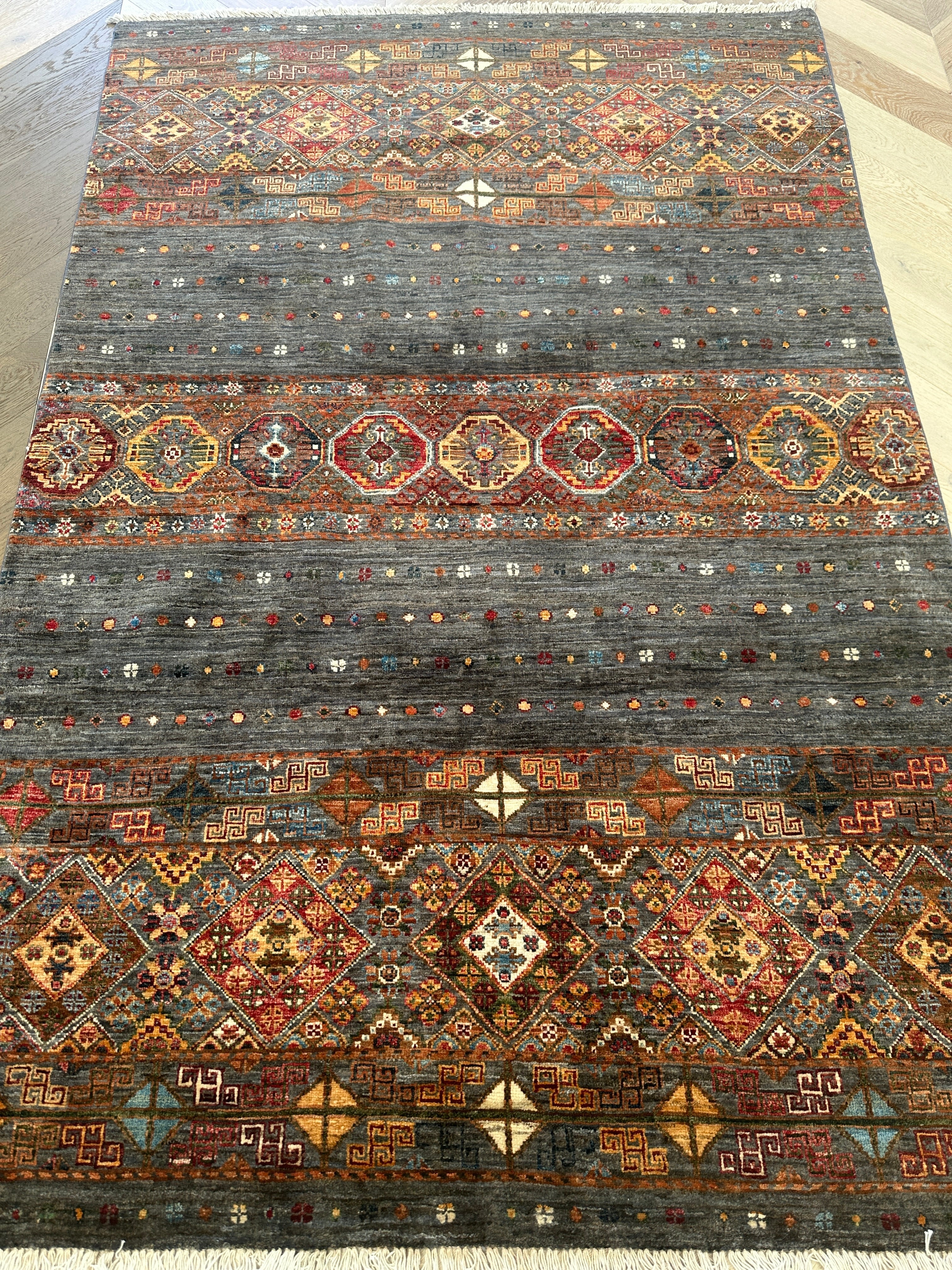 Chobi Afghan Handmade — 2.14 x 1.42