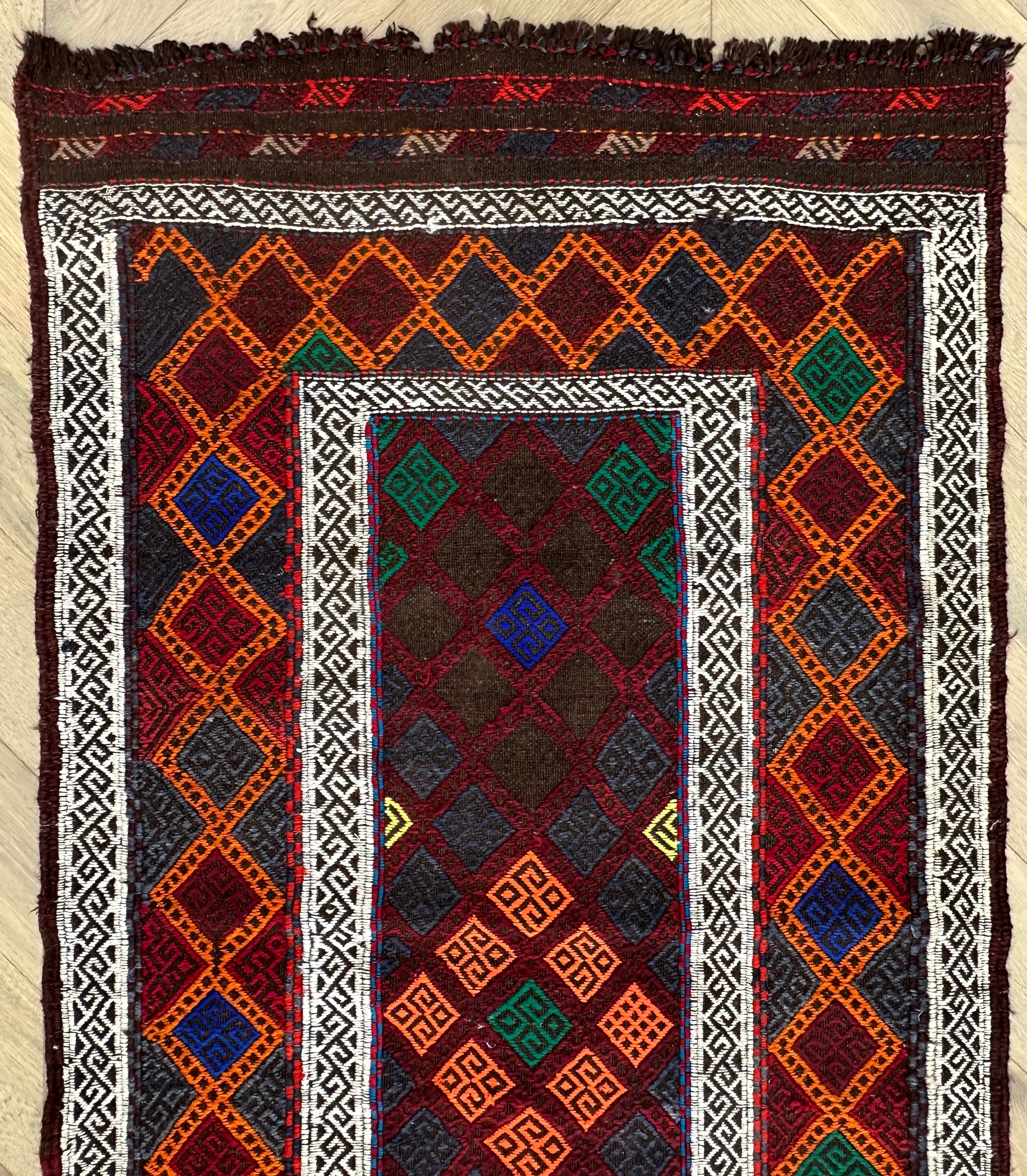 Afghan Kilim — 2.89 x 0.78