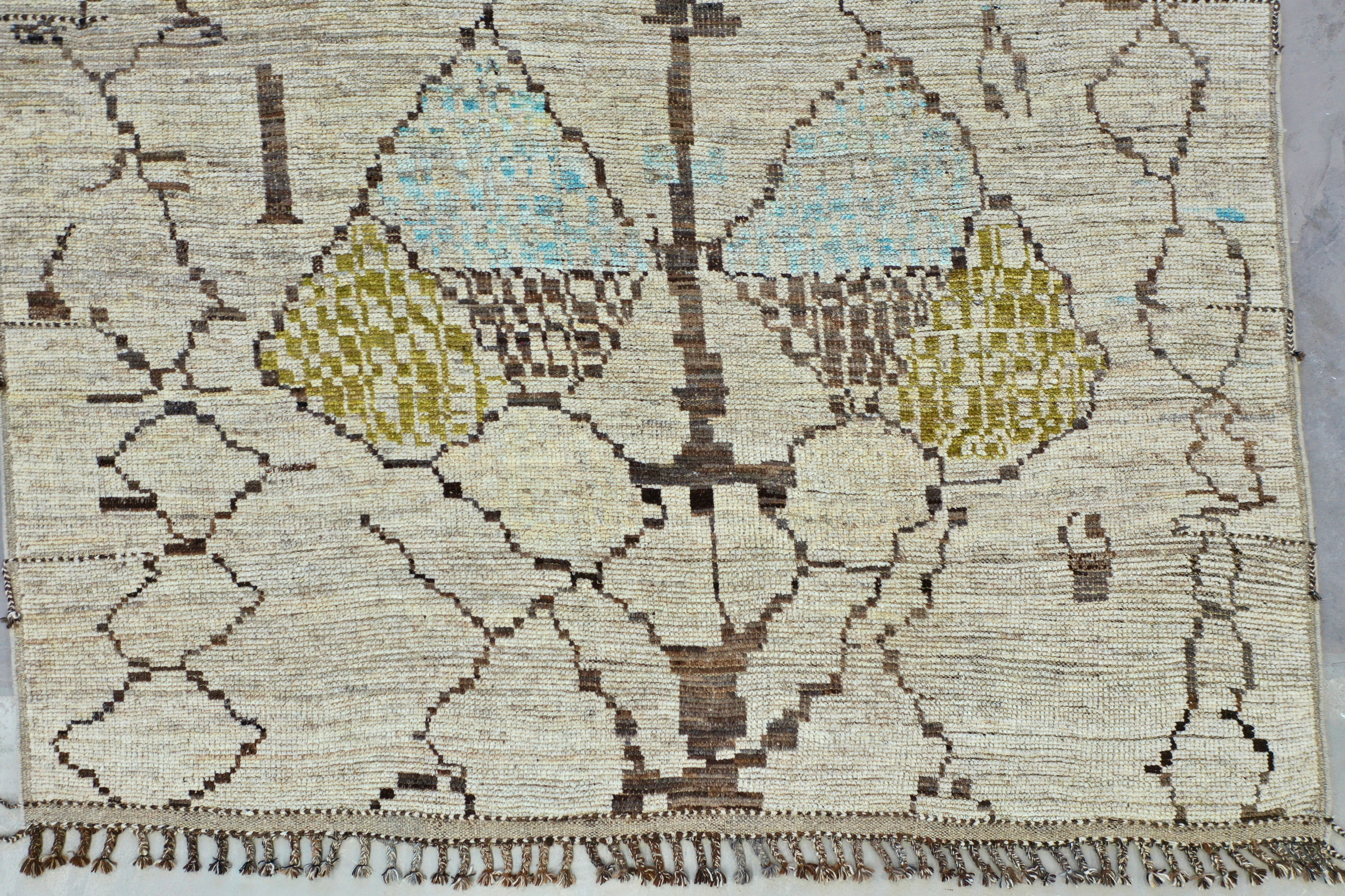 Beige Afghan Handmade — 3.57 x 2.70