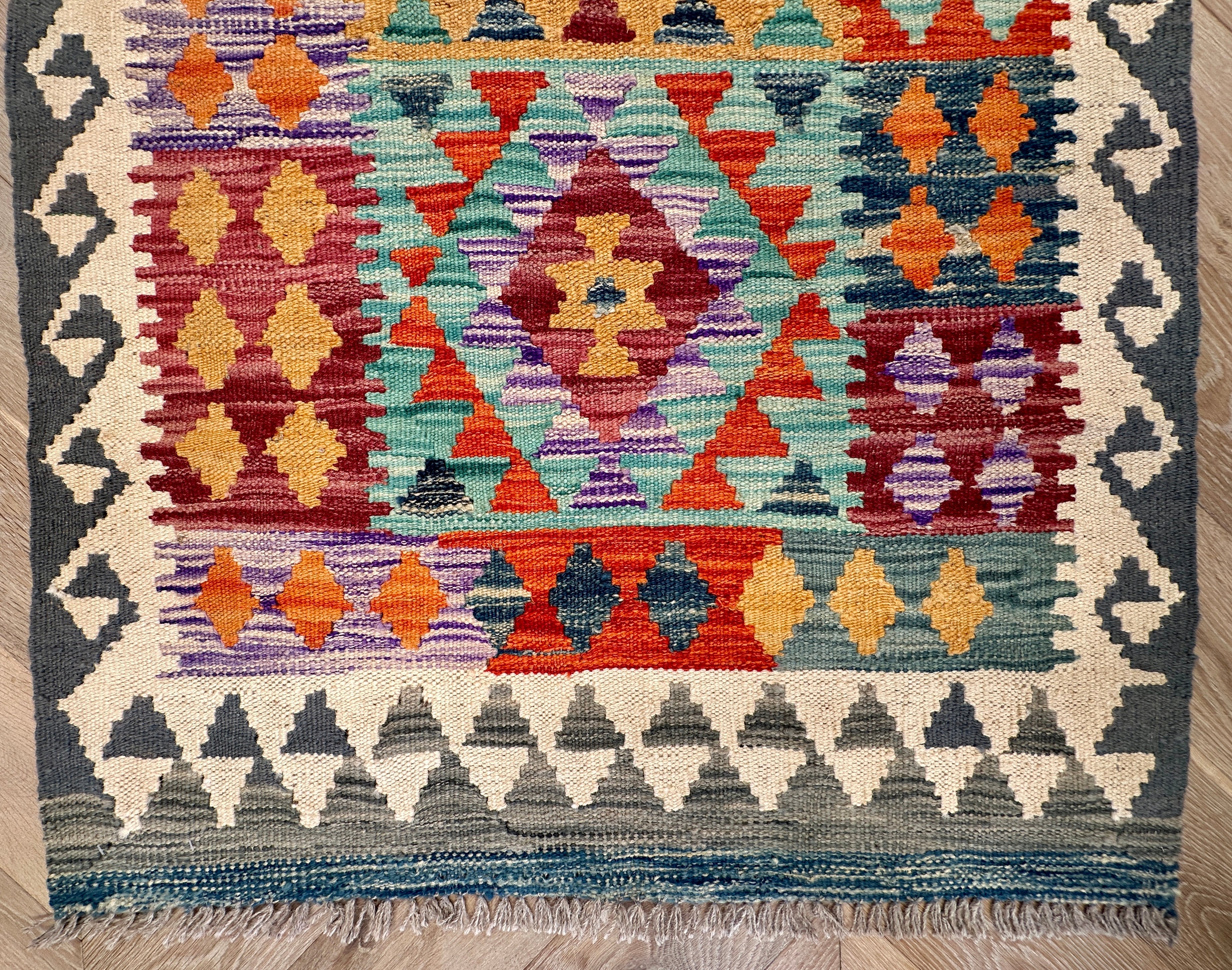Afghan Kilim — 3.89 x 0.80