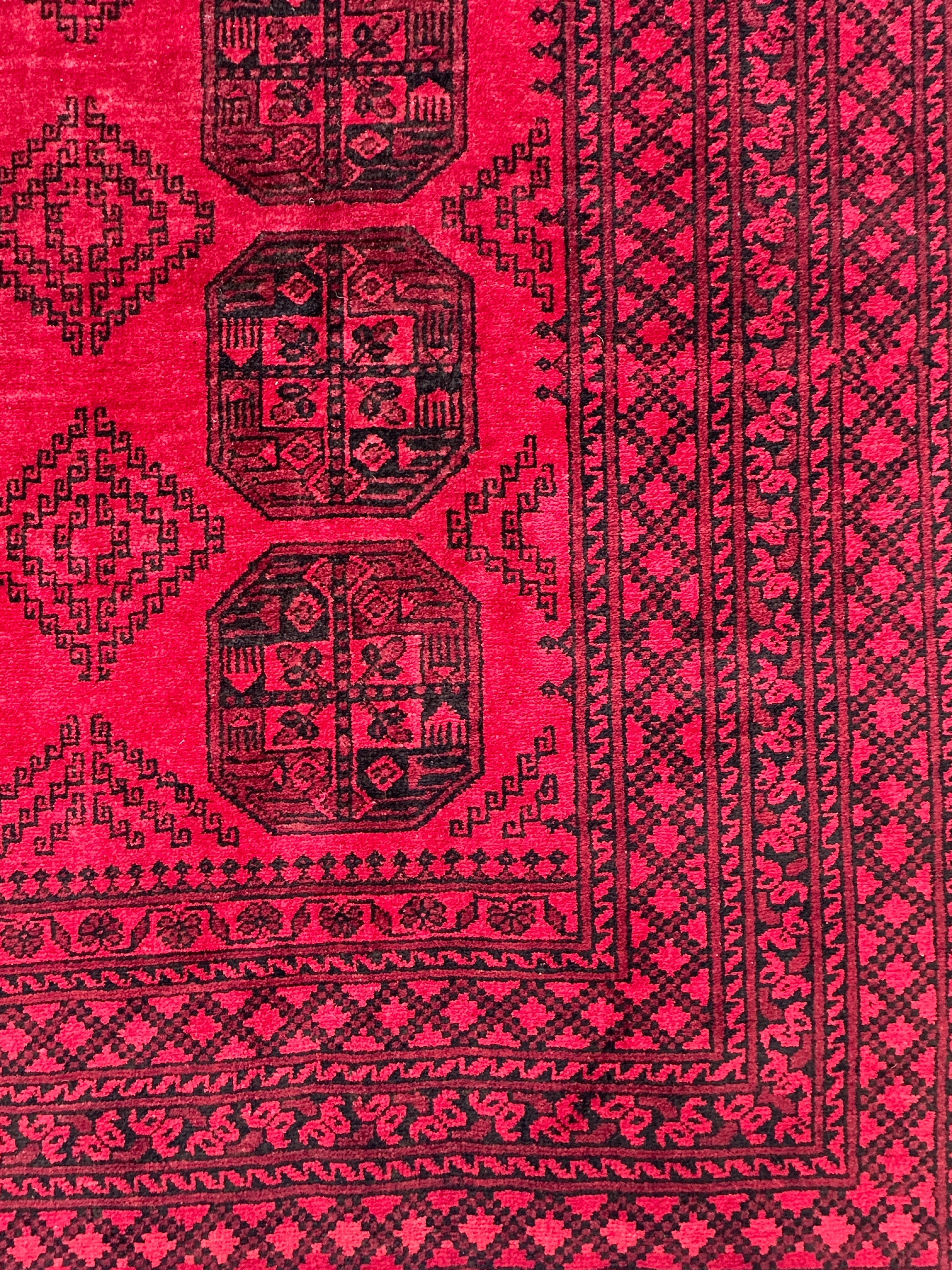 Red Afghan Handmade — 2.95 x 2.00