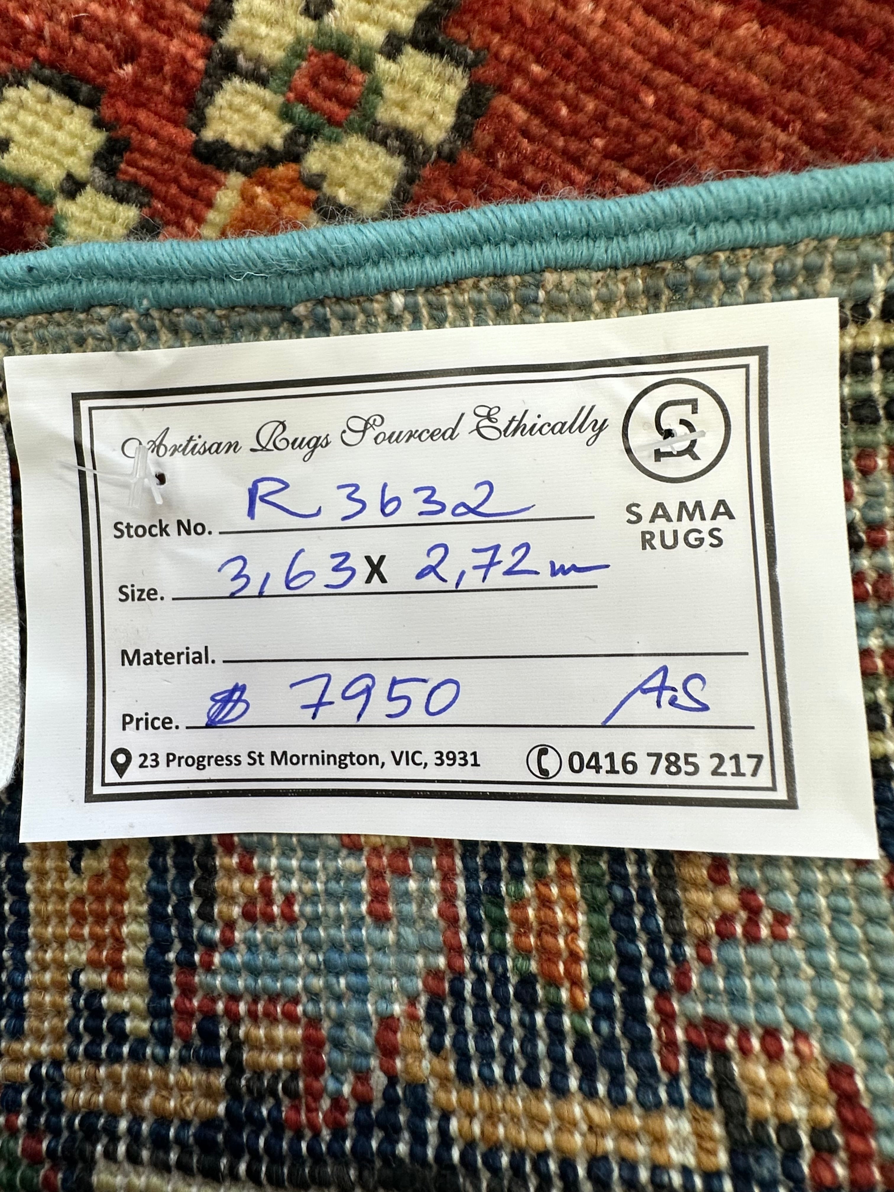 Chobi Afghan Handmade — 3.63 x 2.72