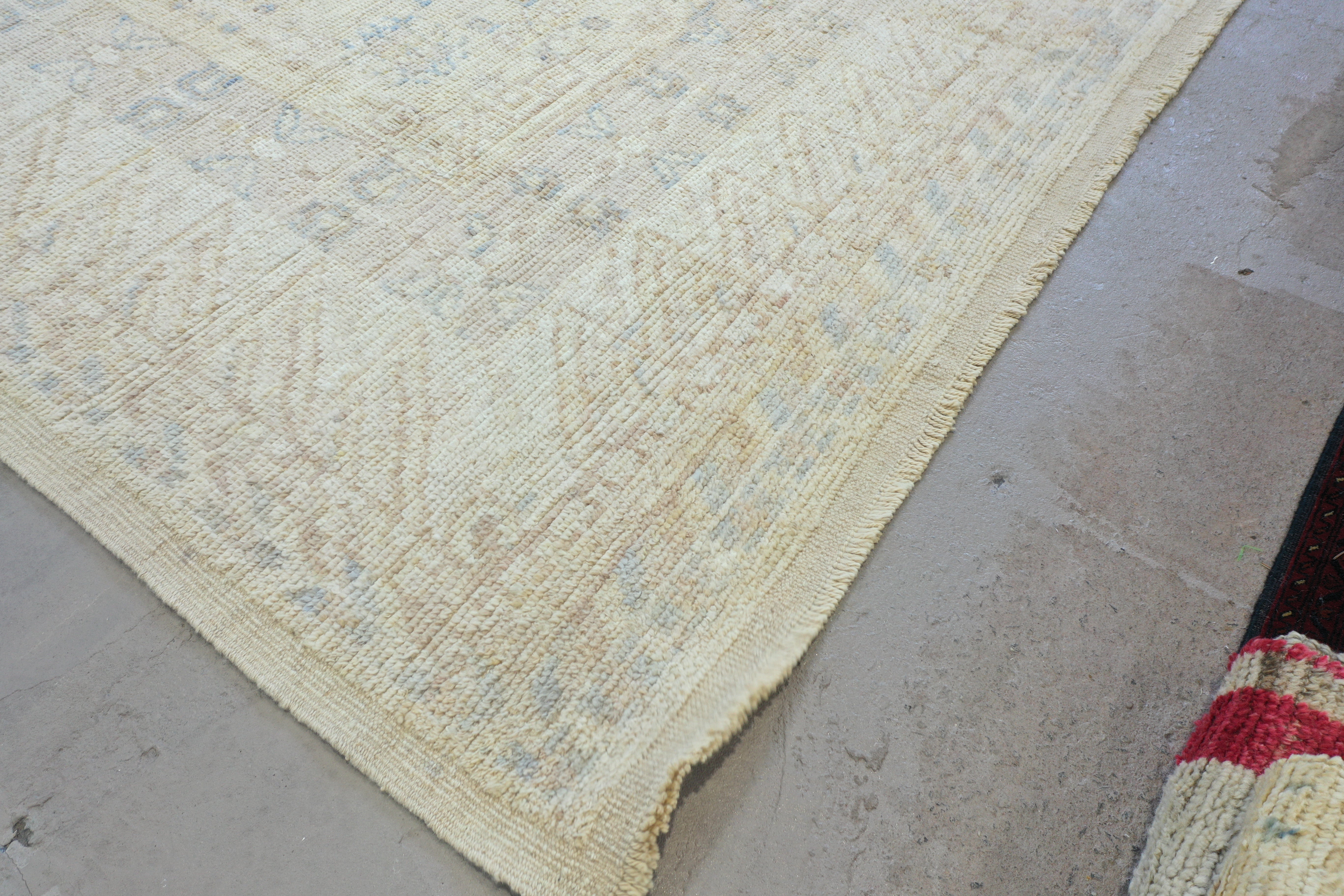 Beige Afghan Handmade — 3.88 x 2.84