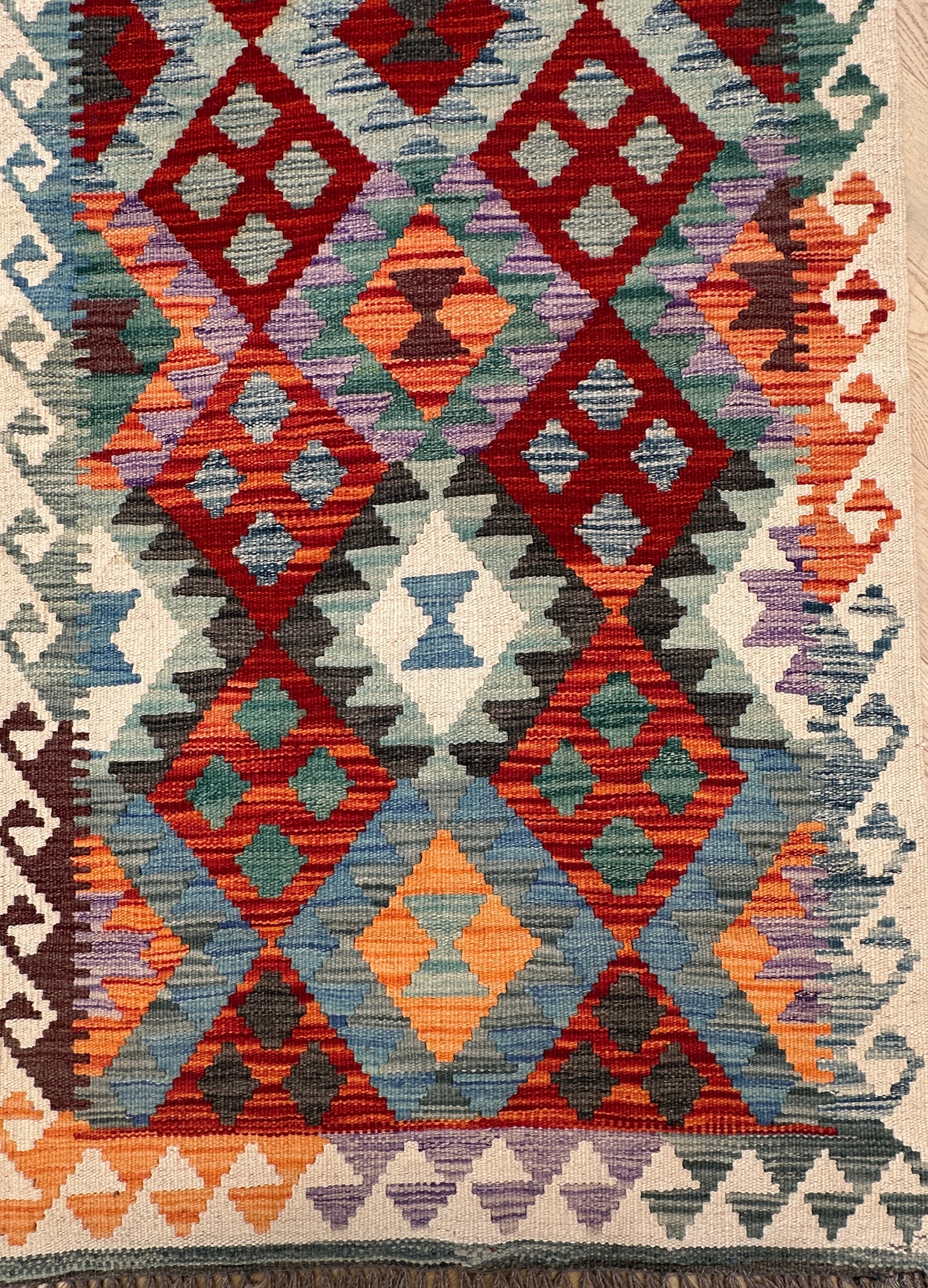 Afghan Kilim — 4.07 x 0.79