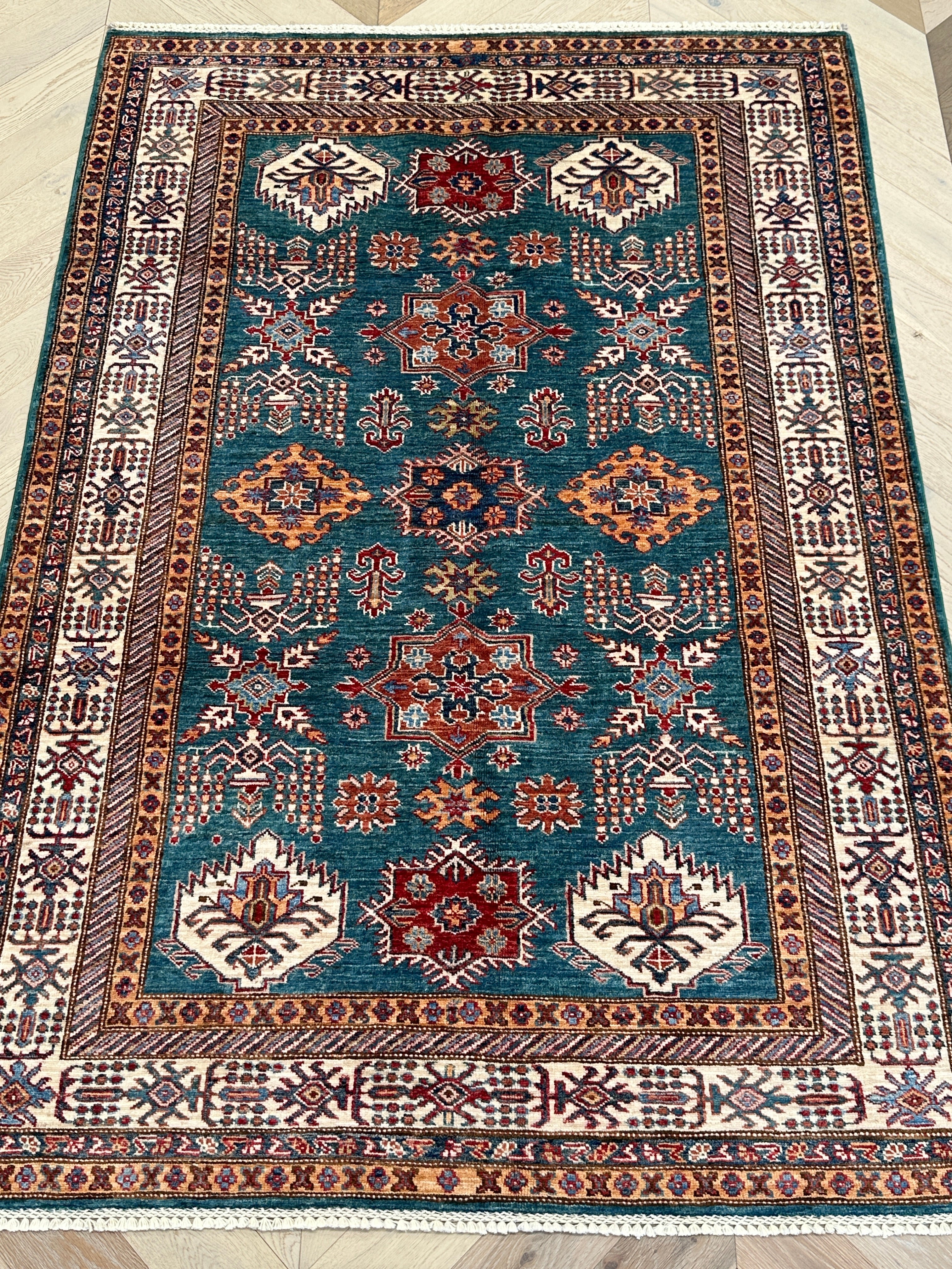Afghan handmade rug,Chobi . Size: 220x150 cm