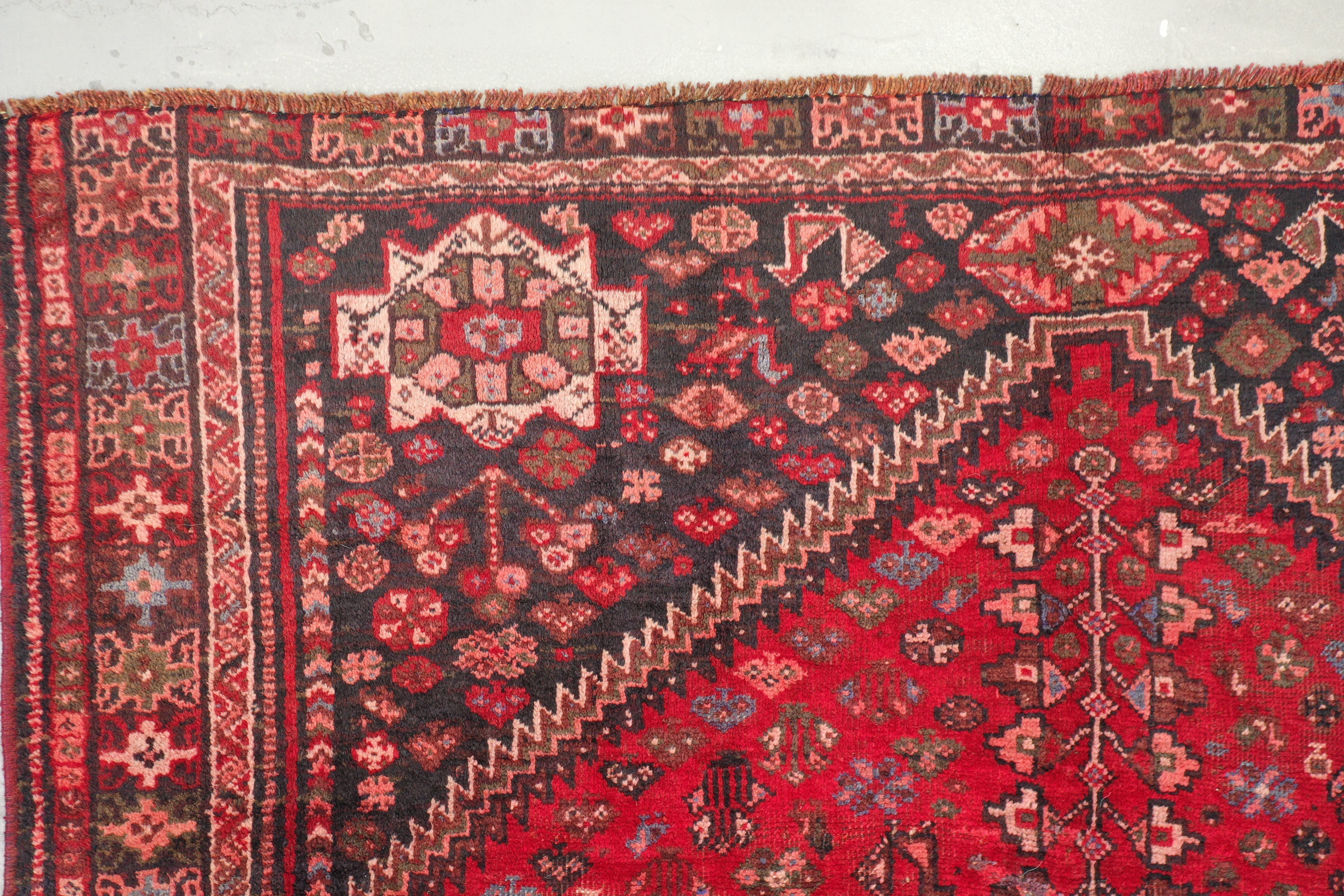 Red Afghan Handmade — 2.88 x 2.10