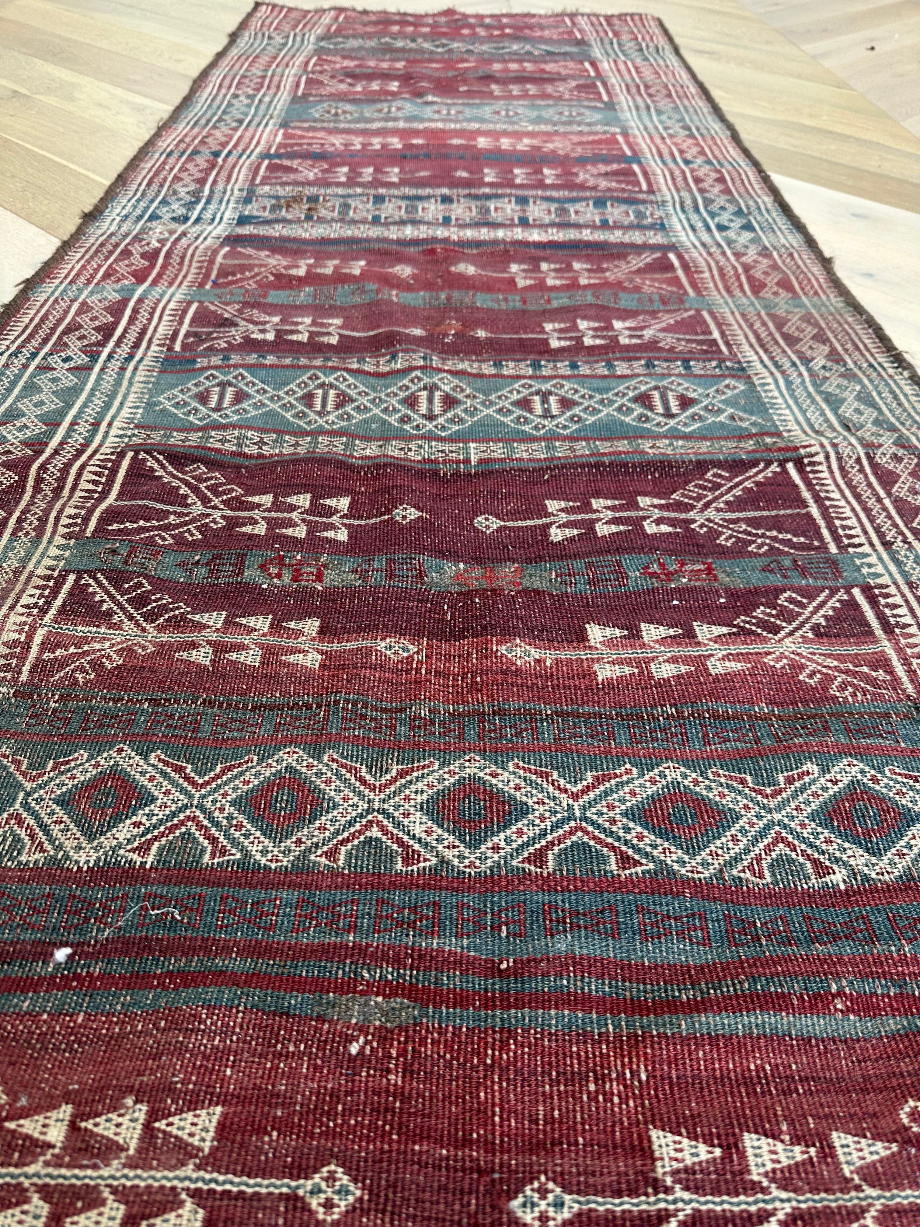 Afghan Kilim — 2.35 x 0.83