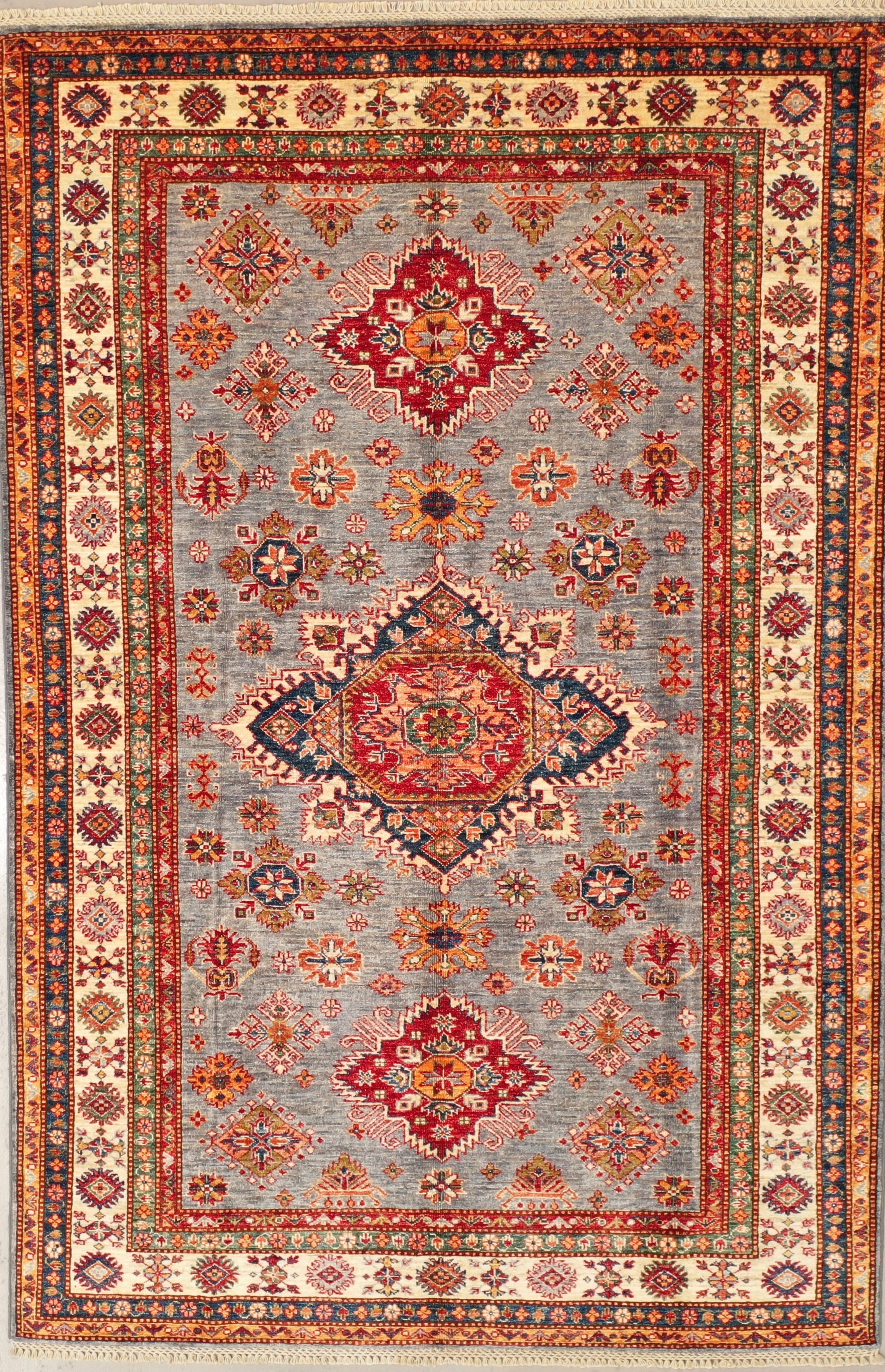Beige Afghan Handmade — 2.57 x 1.57