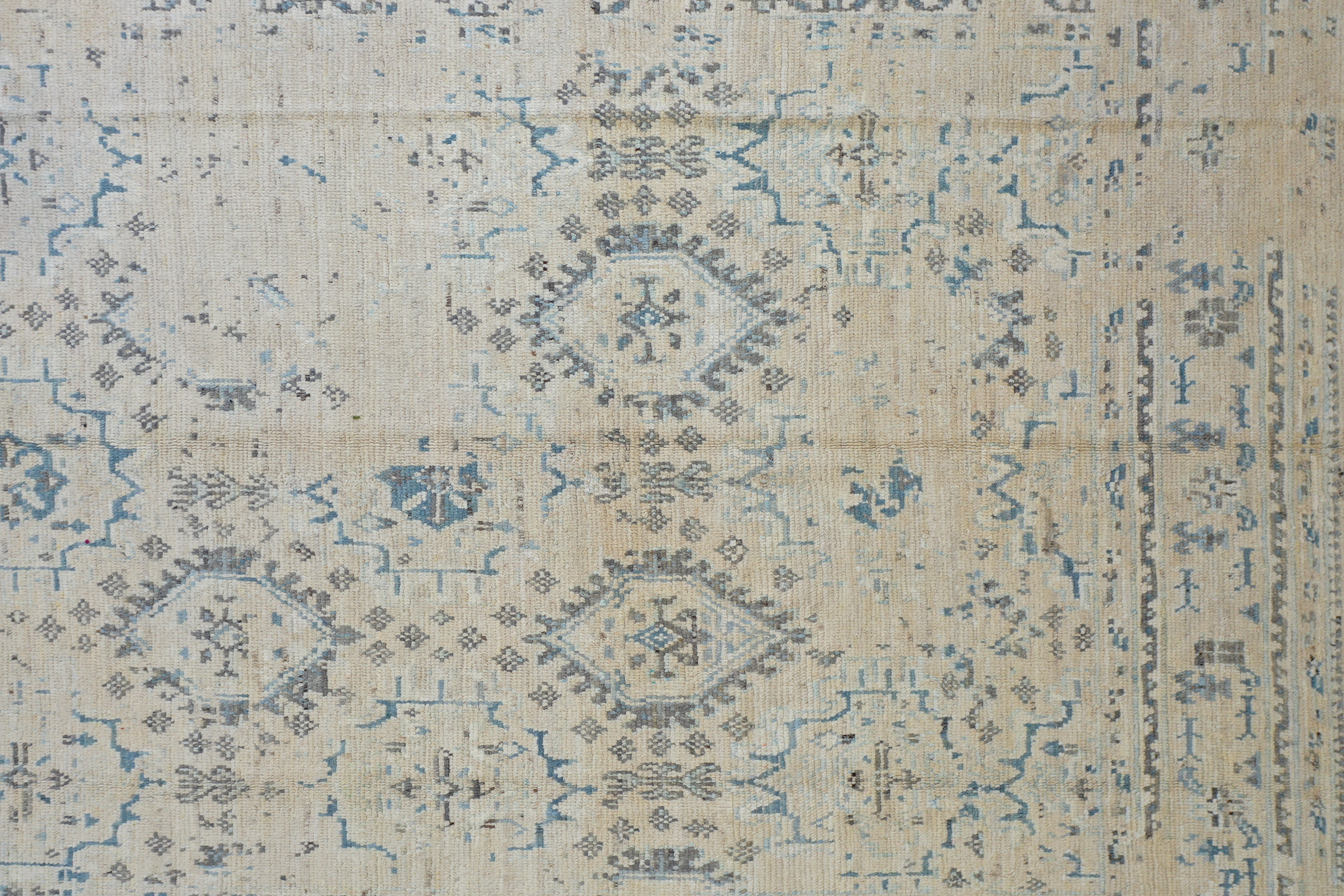 Beige Afghan Handmade — 3.86 x 2.94