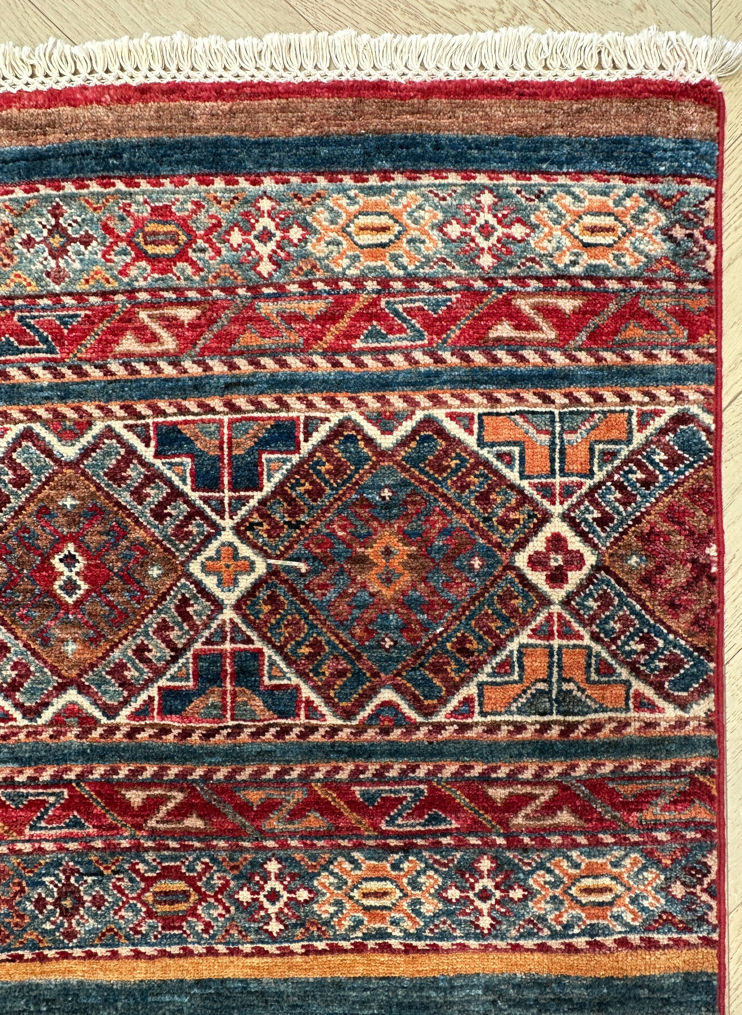 Afghan handmade rug,Chobi . Size: 237x189 cm