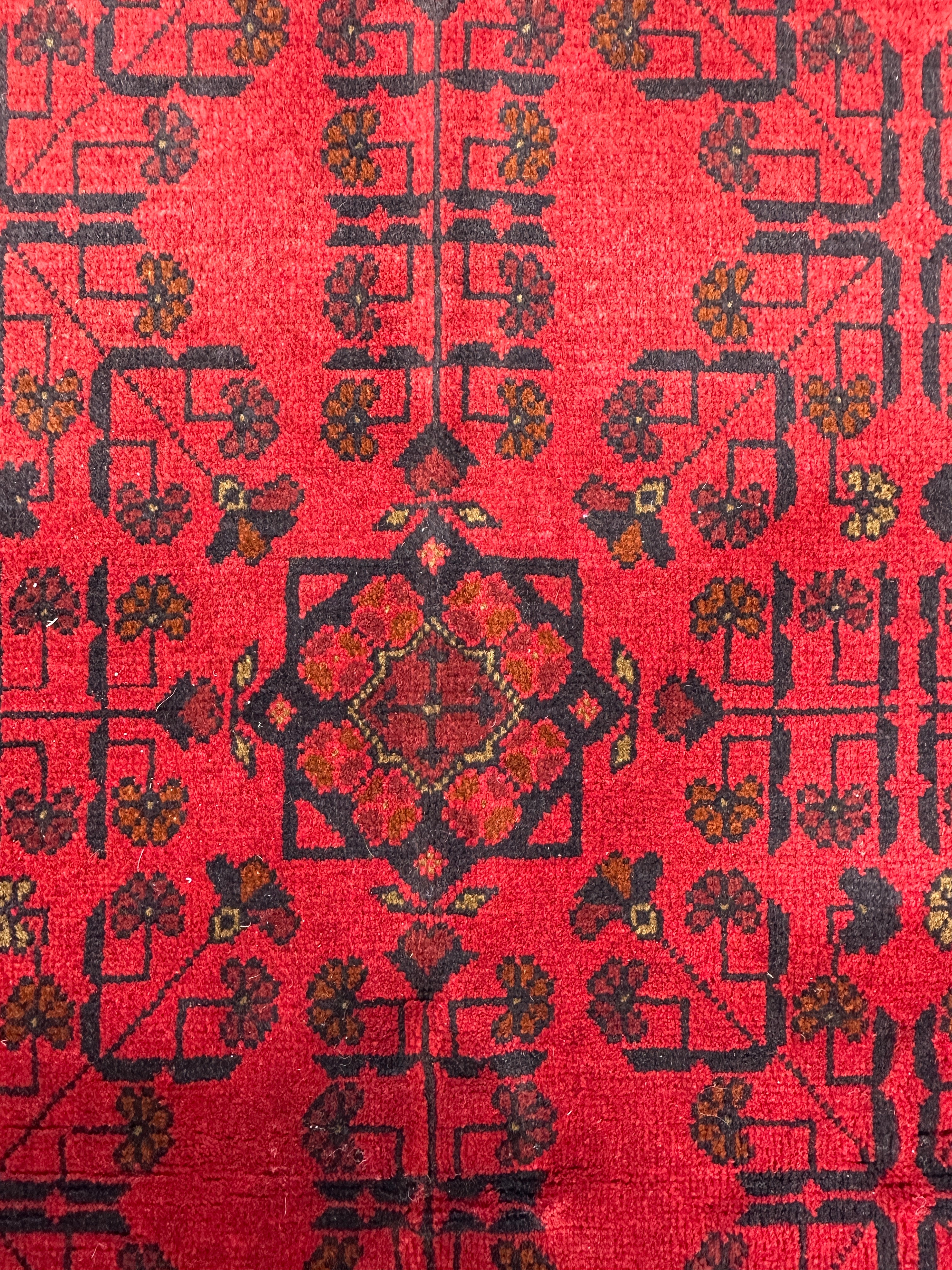 Red Afghan Handmade — 2.28 x 1.69