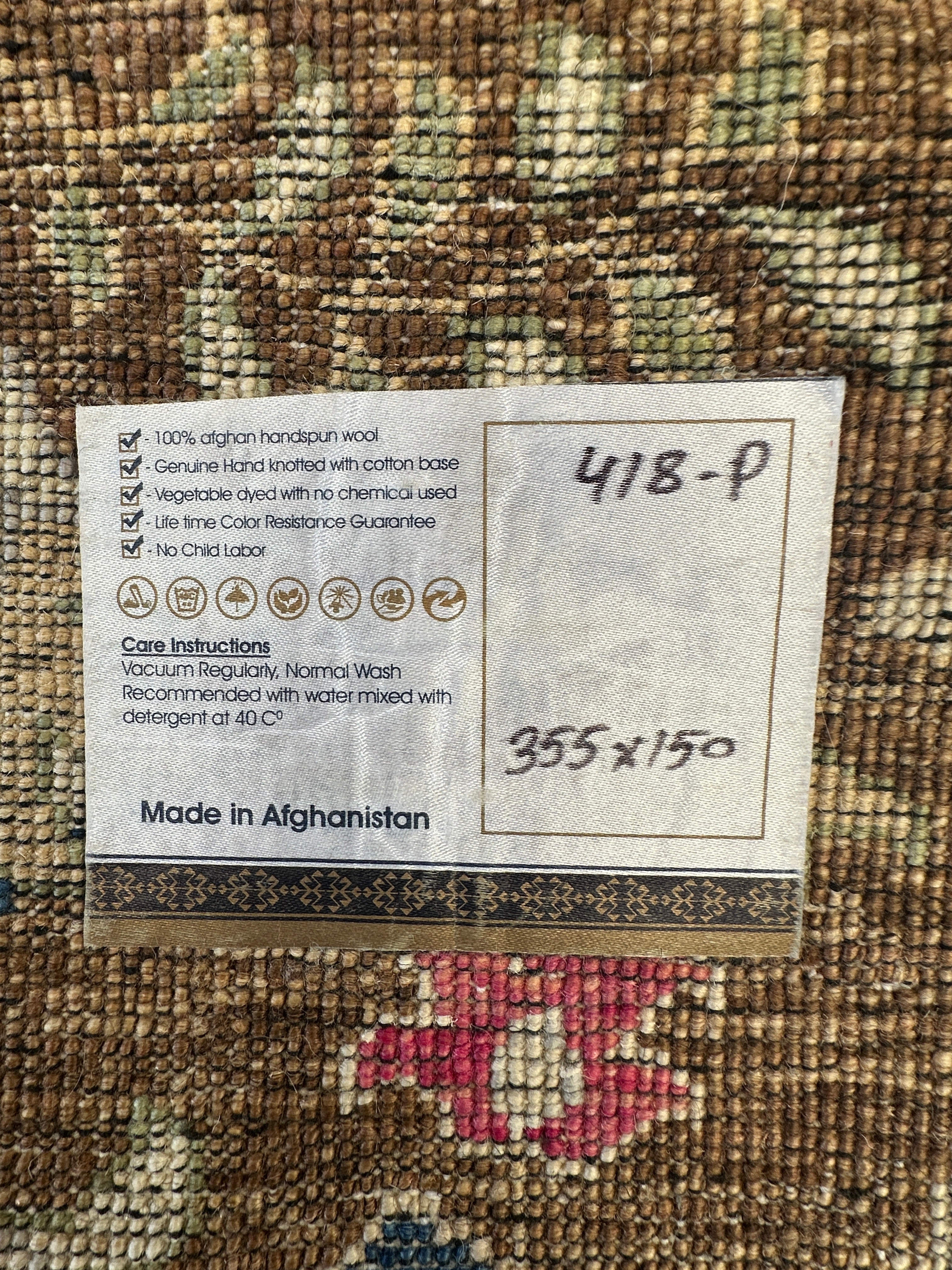 Chobi Afghan Handmade — 3.55 x 1.50